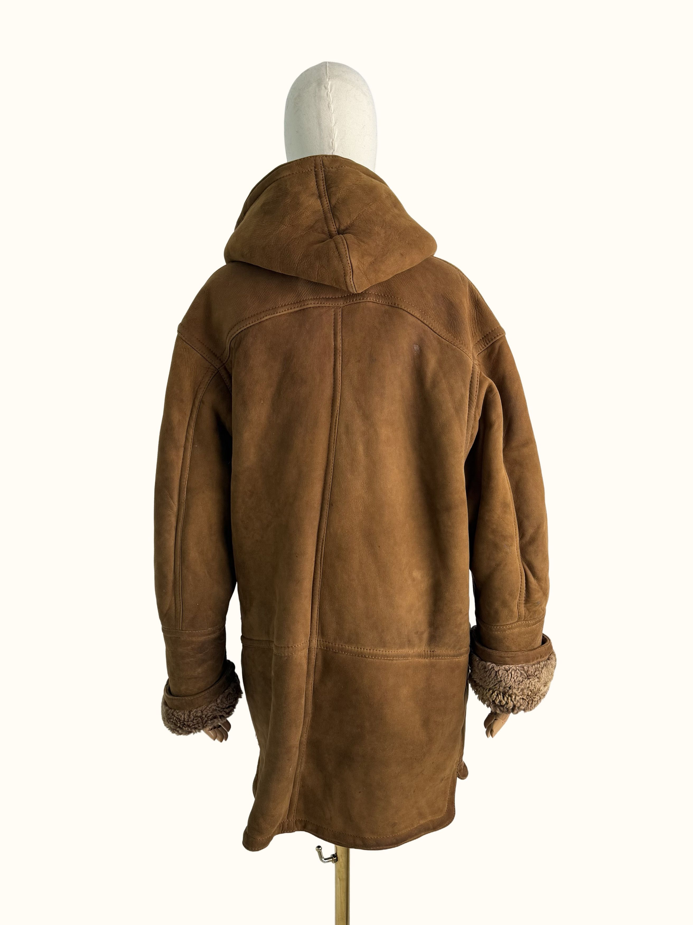 Vintage Vintage Real Sheepskin Coat Hooded Leather Winter Outerwear Size L / US 10 / IT 46 - 5 Thumbnail