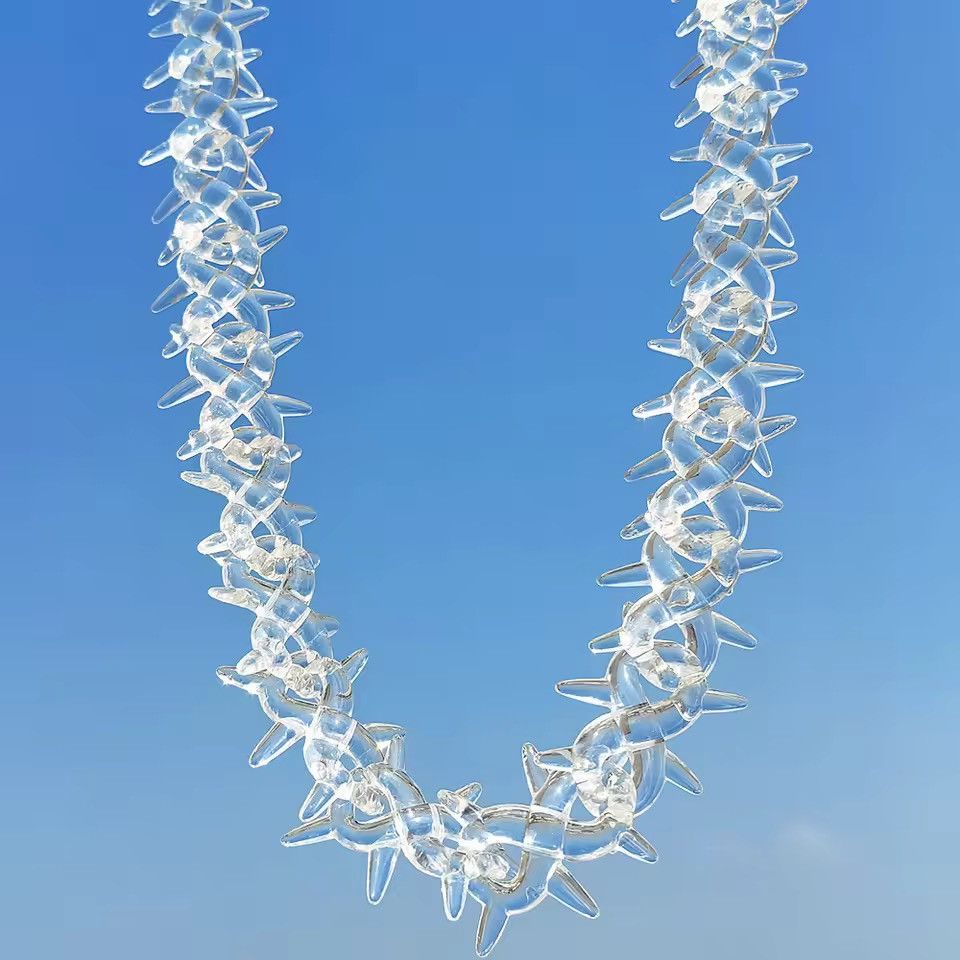 Japanese Brand ⛓️ New Clear Acrylic Torn Chain Link Necklace Size ONE SIZE - 3 Thumbnail