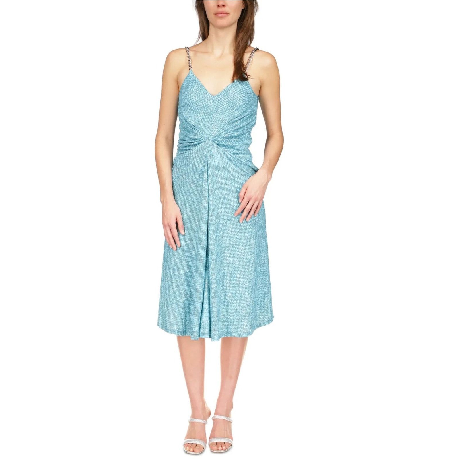 Michael Kors Michael Kors Women Turquoise Twist Cami Midi Dress Size XS Size XS / US 0-2 / IT 36-38 - 1 Thumbnail