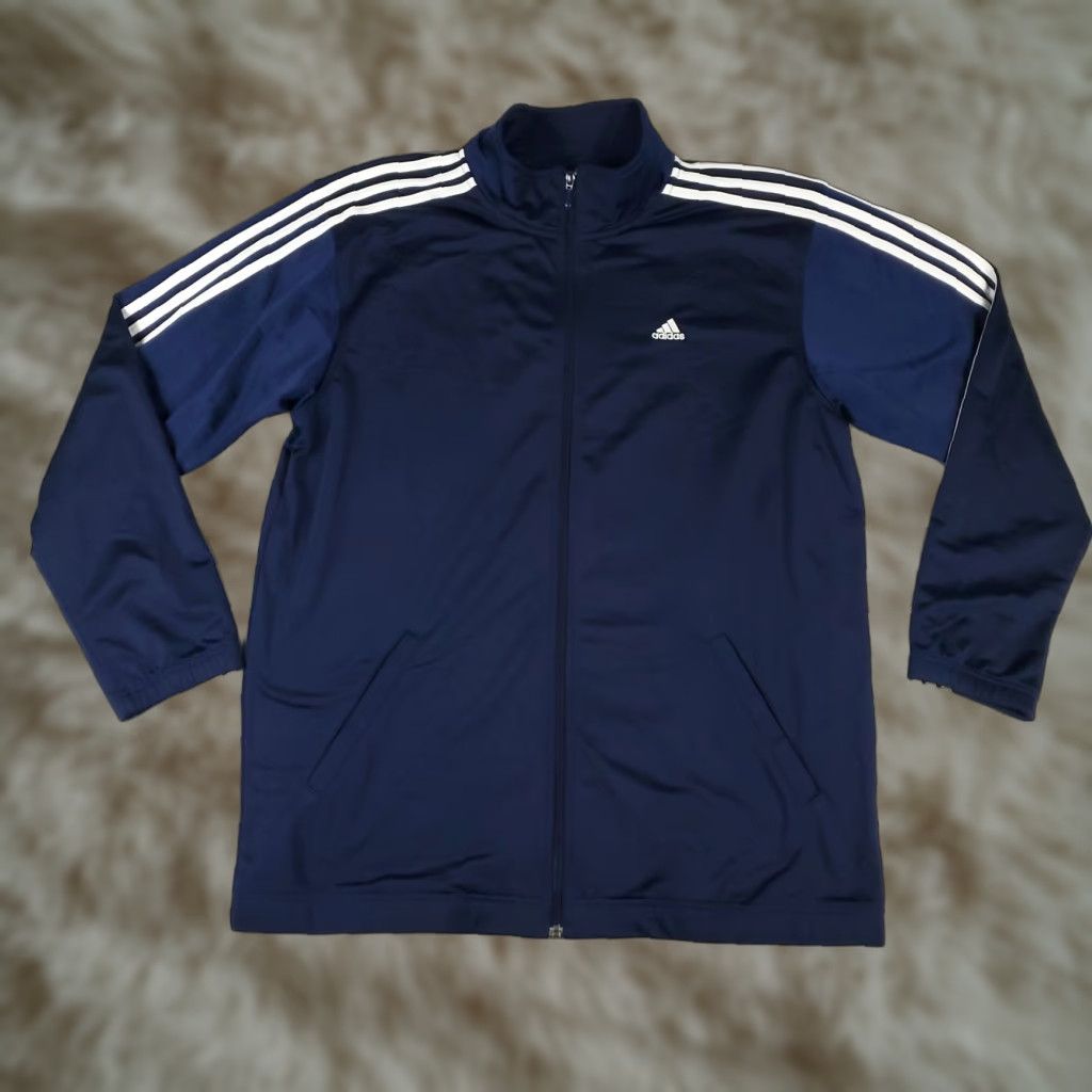 Adidas Adidas Jacket Mens Large Blue Lightweight Full Zip Track Jacket Sports Modern Mens Size US L / EU 52-54 / 3 - 1 Thumbnail