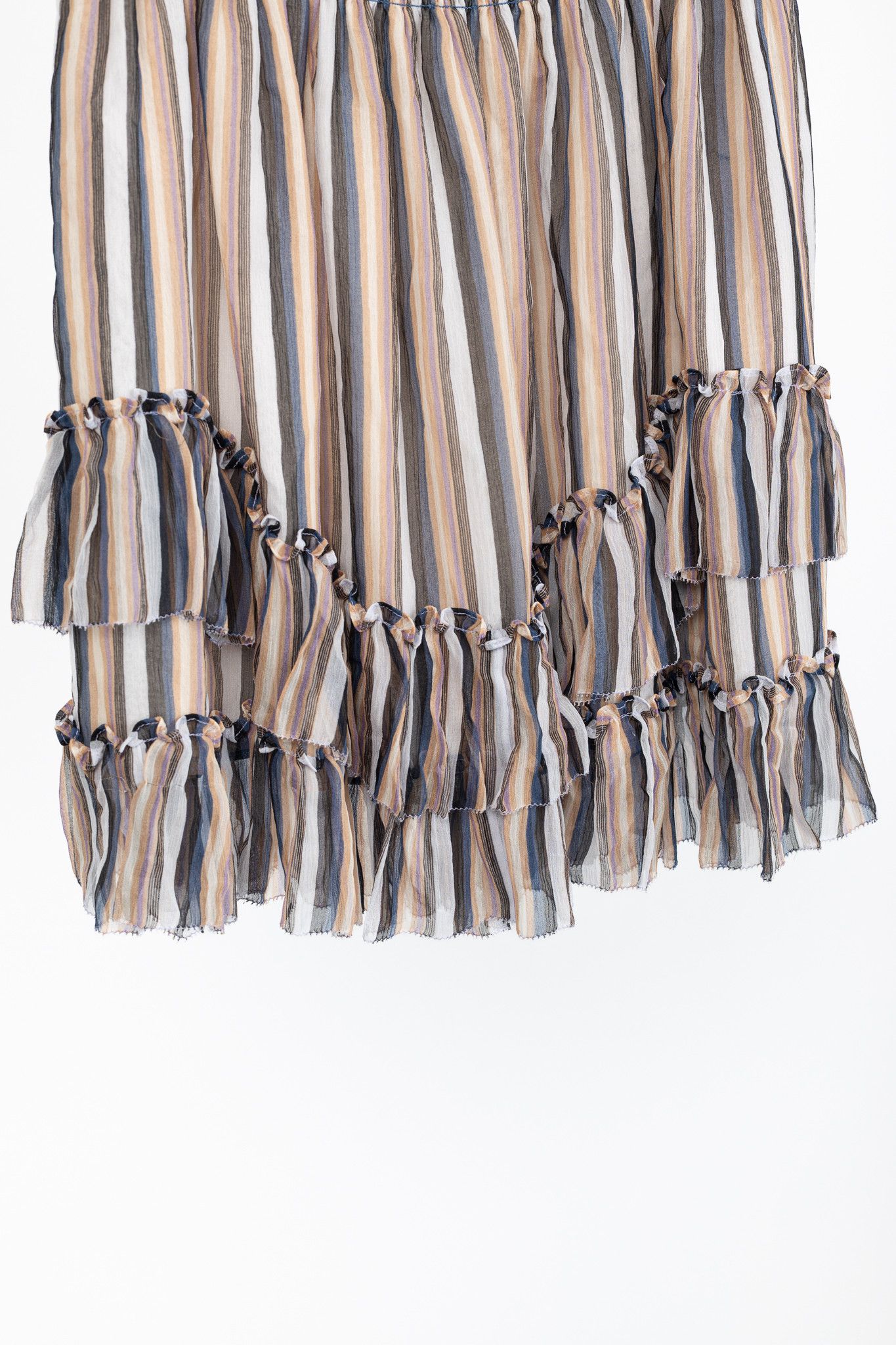 Derek Lam 10 Crosby Derek Lam 10 Crosby Orange Striped Silk Ruffle Mini Skirt Size 27" / US 4 / IT 40 - 5 Thumbnail