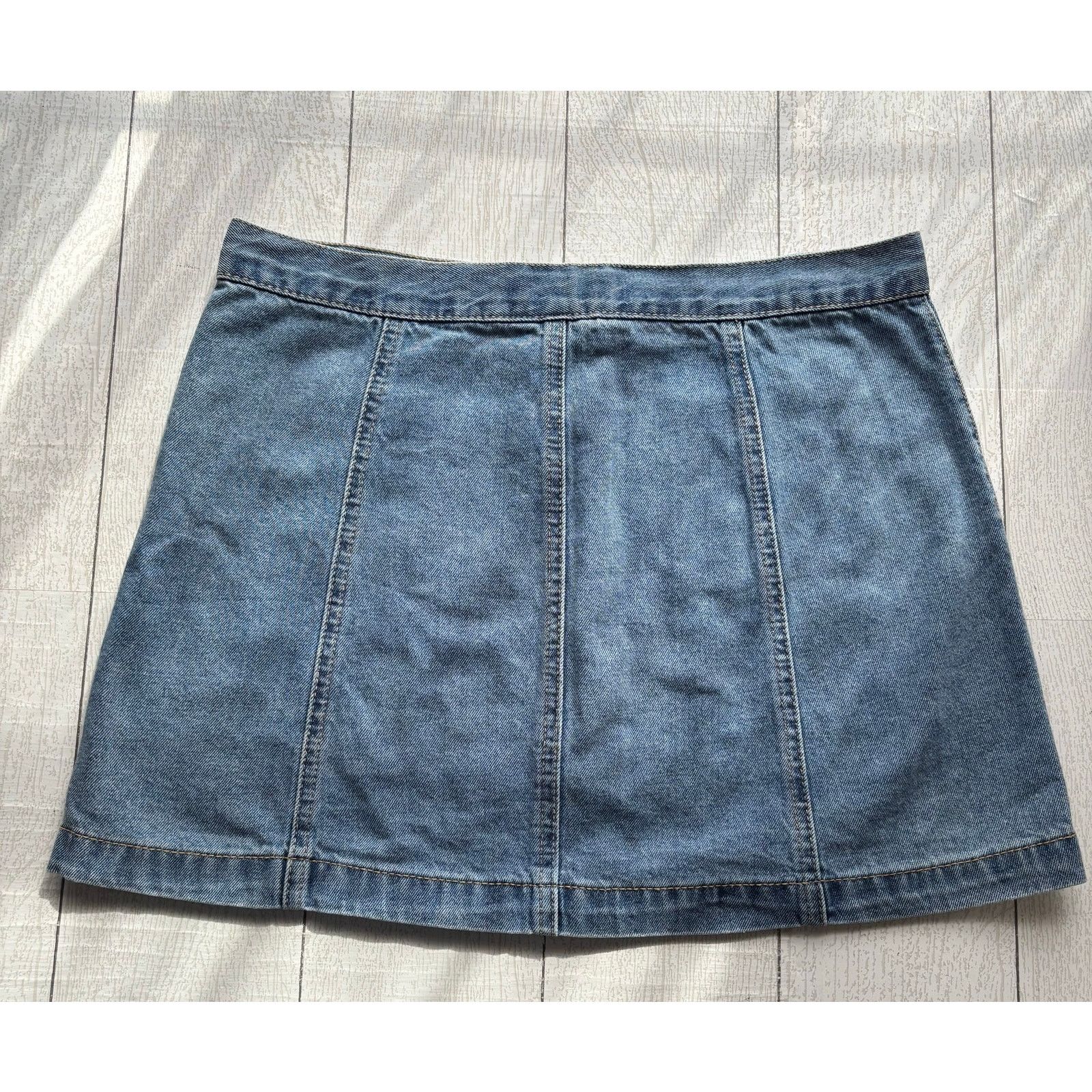 Forever 21 Forever 21 Blue Denim Button Front Mini Skirt Size 29 Size 32" / US 10 / IT 46 - 9 Thumbnail