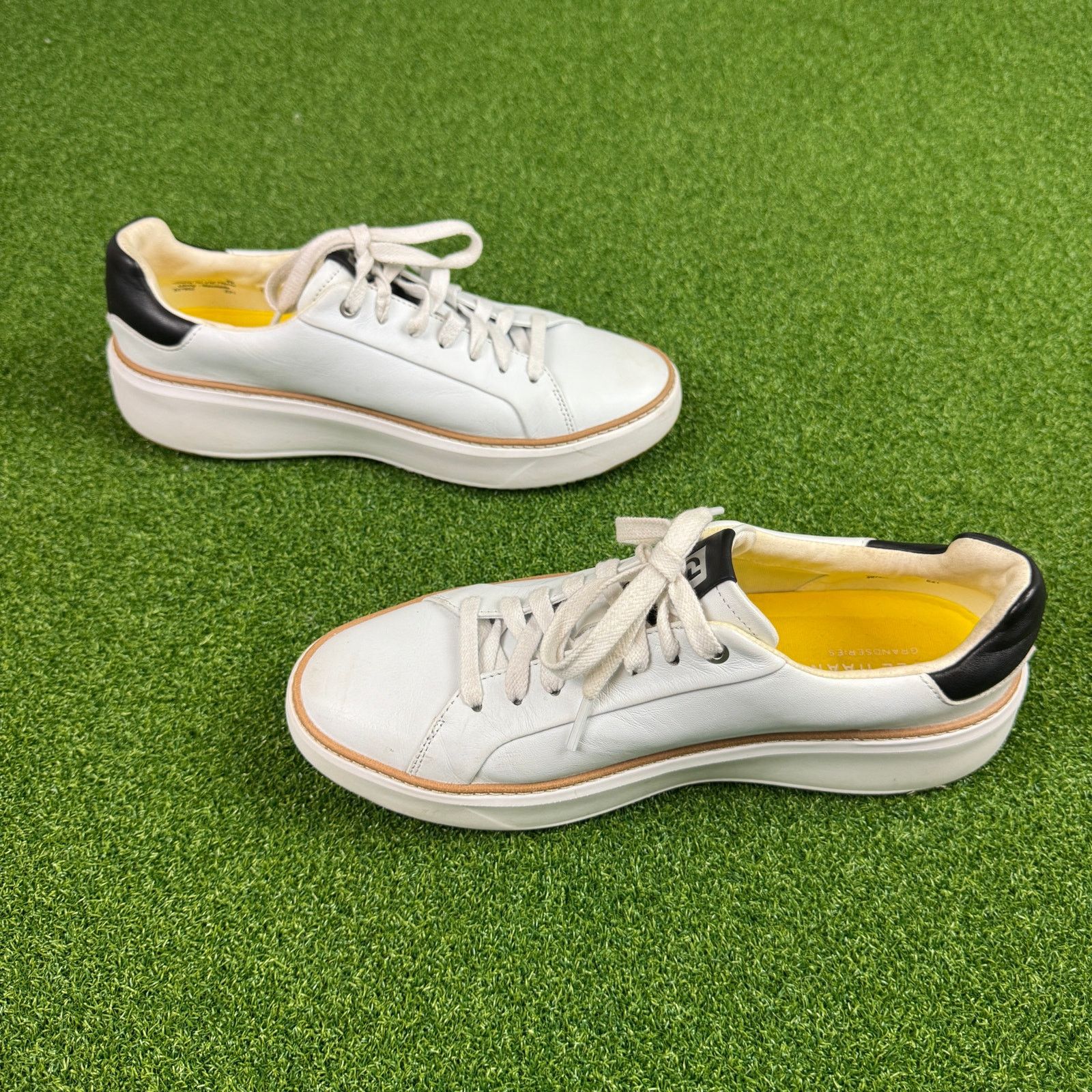 Cole Haan Cole Haan Grand.ØS Leather Sneakers White Black Mens 9B Size US 9 / EU 42 - 4 Thumbnail