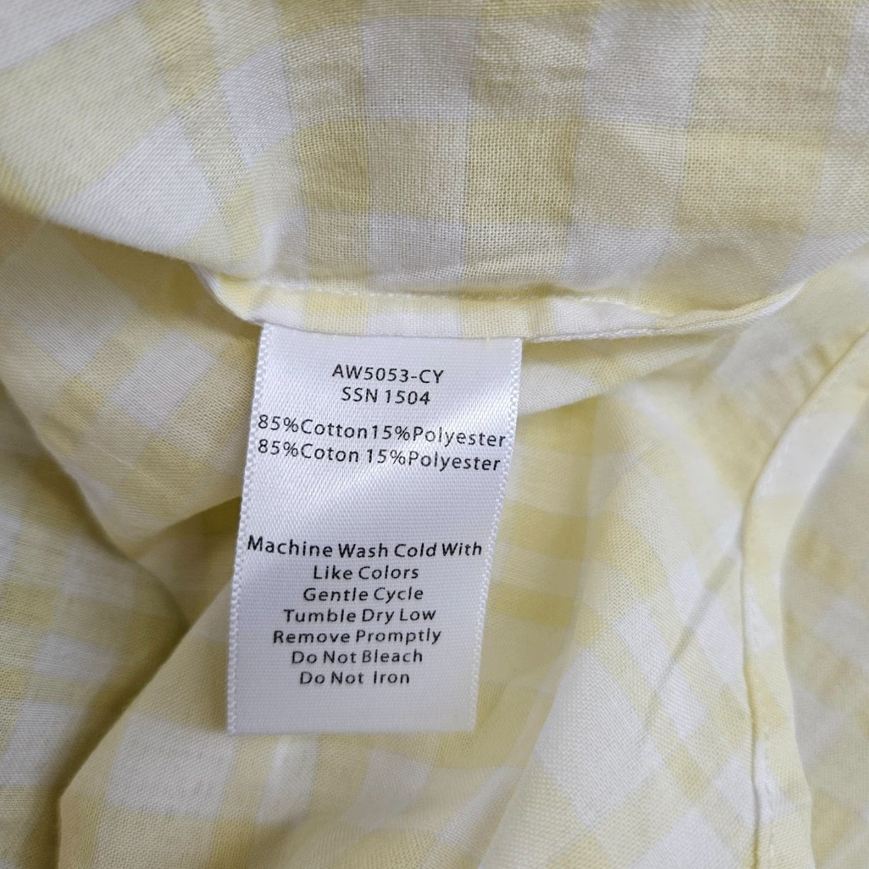 Vintage ATM Womens Plaid Boyfriend Shirt XS Yellow White - Button-Up, Long Sleeve, Cotton Polyester, Classic Basic Size XS Womens Size XS / US 0-2 / IT 36-38 - 7 Thumbnail