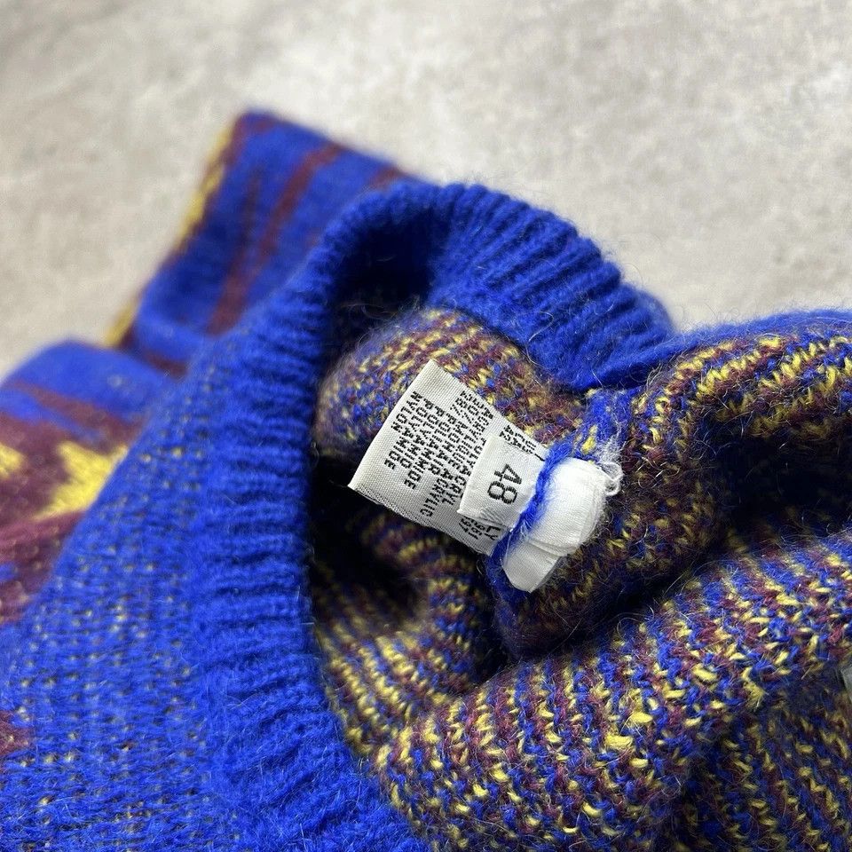 Benetton × Vintage NATIVE AZTEC MOHAIR BLEND KNIT SWEATER SIZE 48 MADE IN ITALY Size US M / EU 48-50 / 2 - 6 Thumbnail