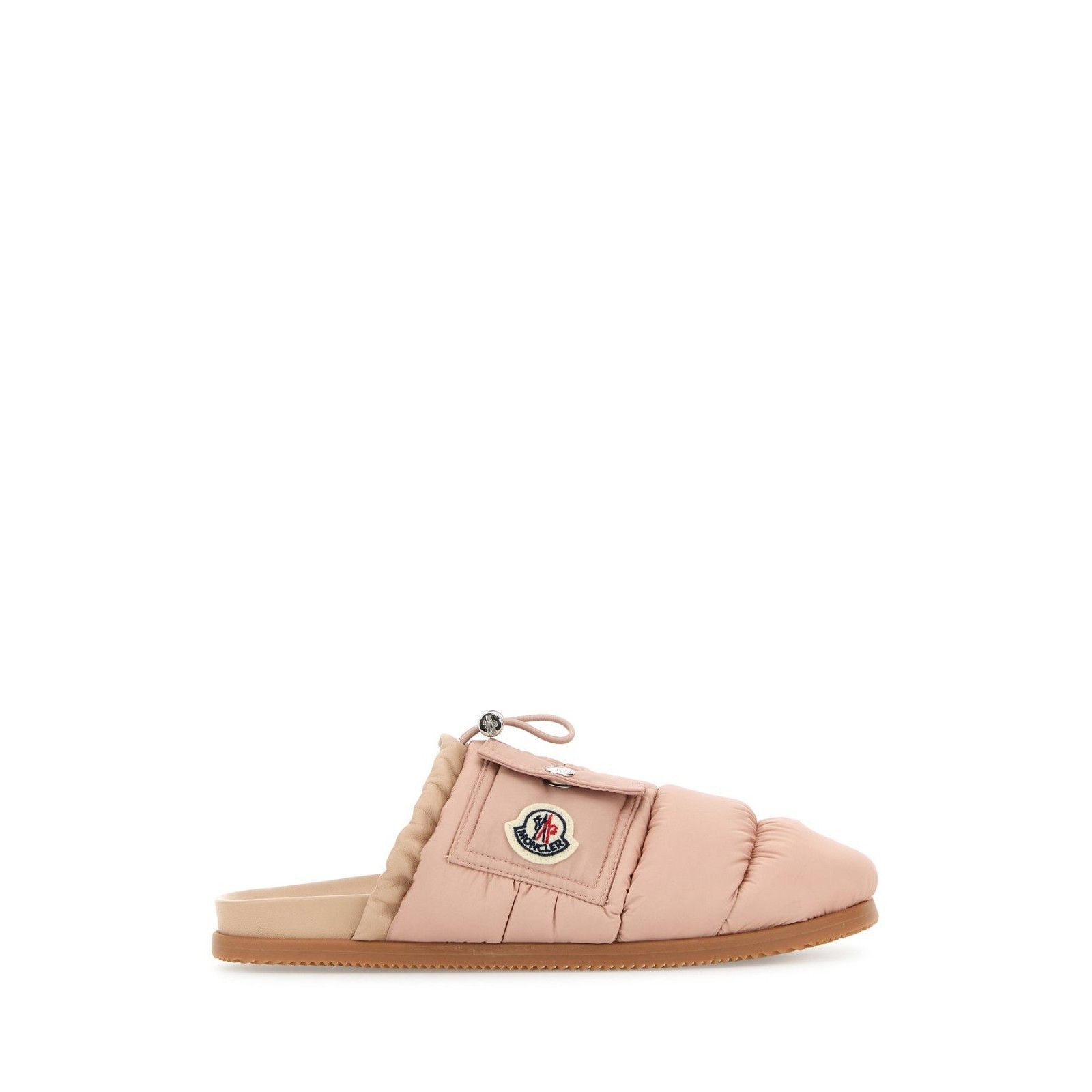 MONCLER Mon Pocket Puff Pink Fabric Slippers New (Women's si