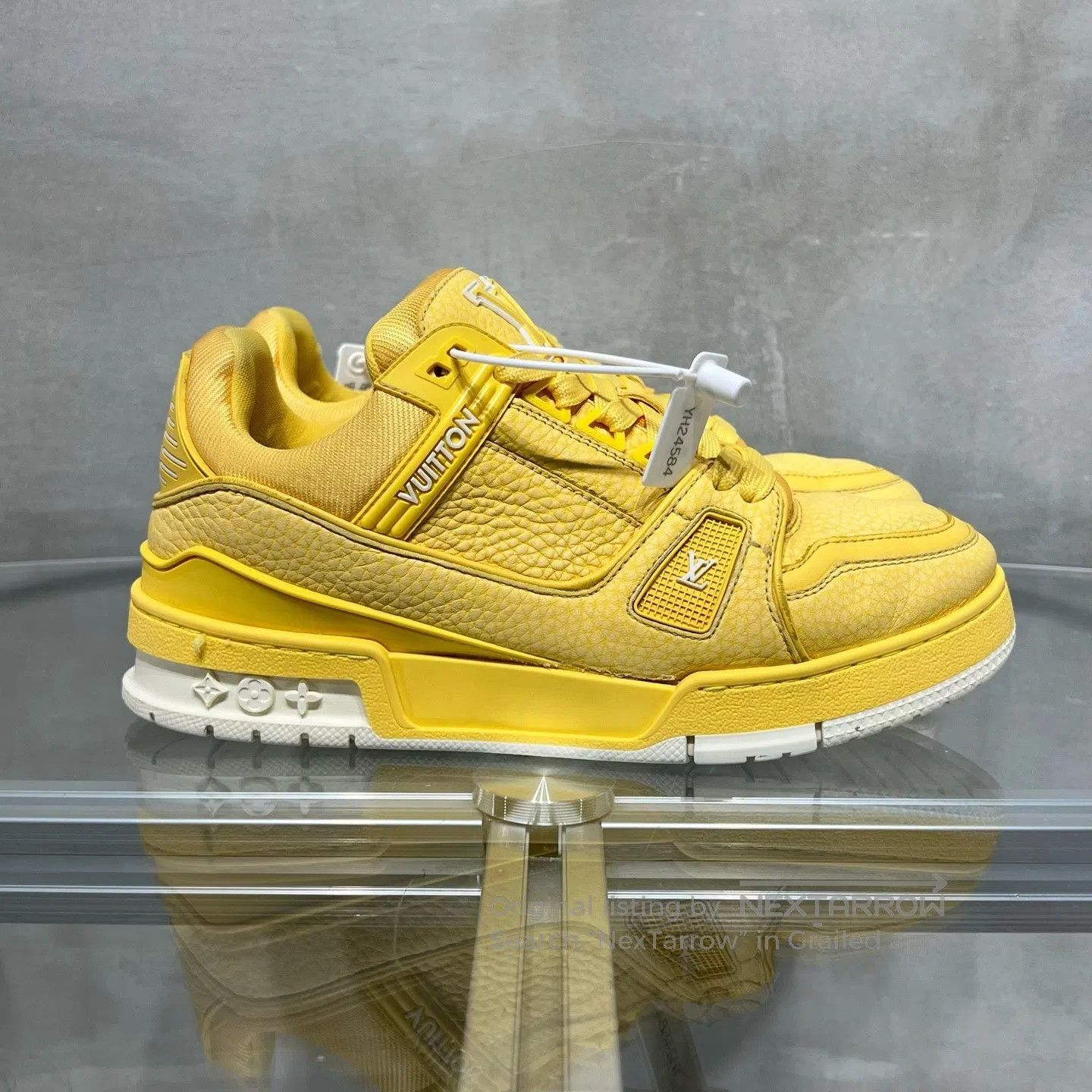 Louis Vuitton Louis Vuitton Trainer White and Yellow shoes Size US 7.5 / IT 37.5 - 4 Thumbnail