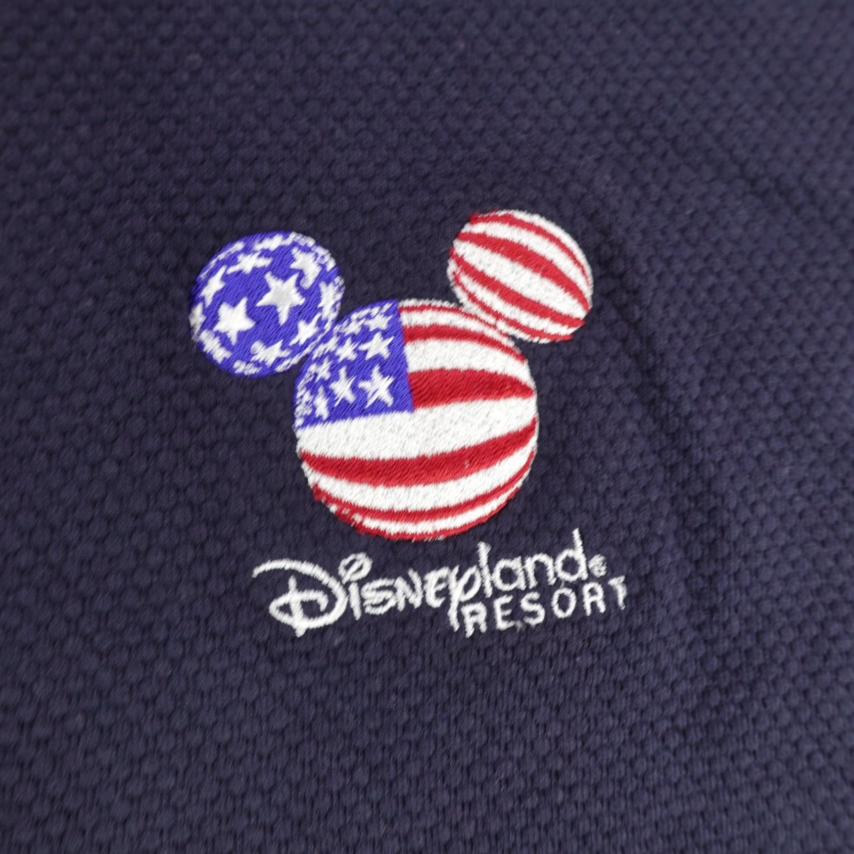 Disney VINTAGE Disney Polo Shirt Mens Medium Navy Blue Mickey Mouse USA Flag Logo NEW Size US M / EU 48-50 / 2 - 3 Thumbnail