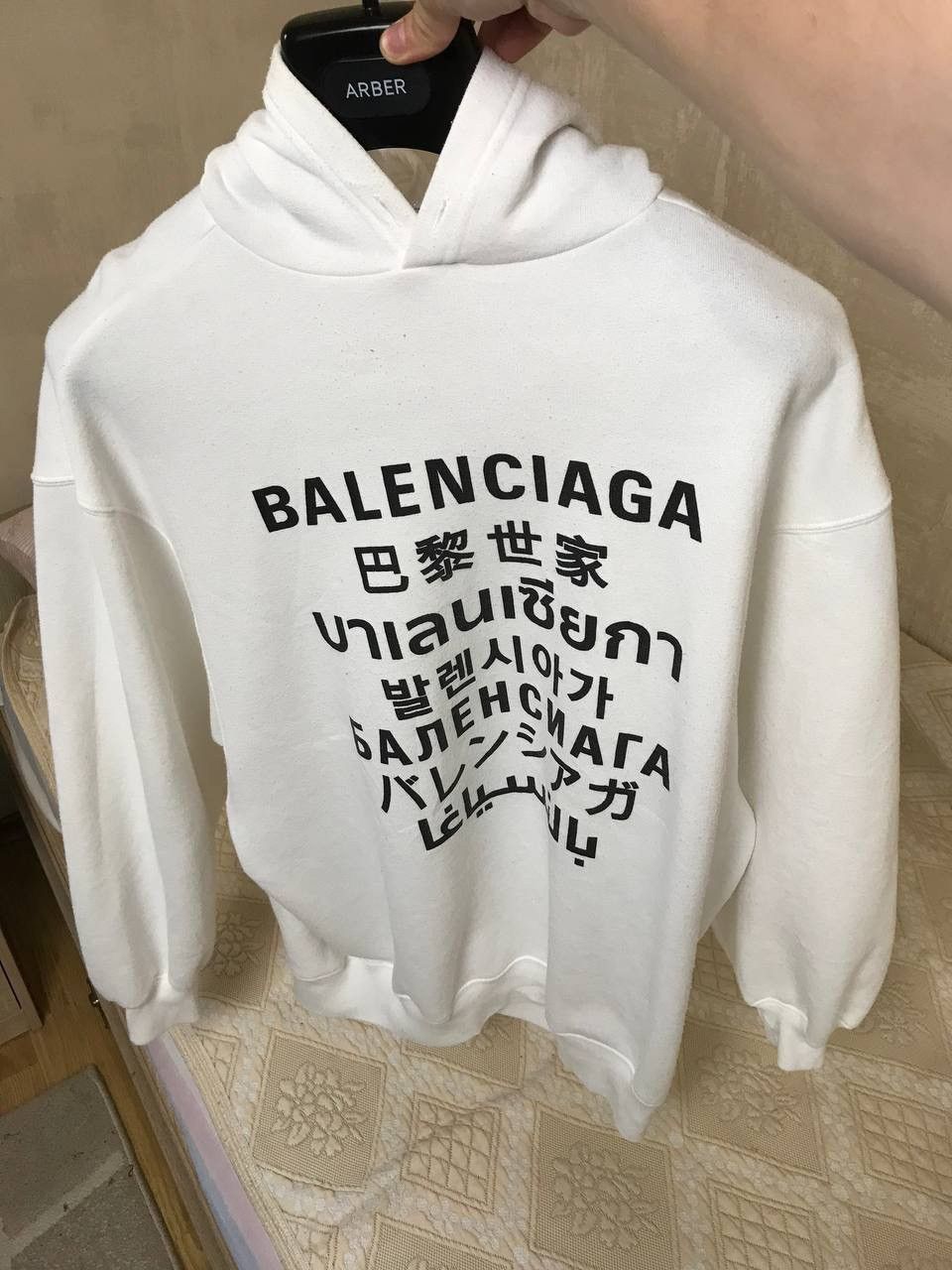Balenciaga 🔥 Balenciaga Languages Logo Oversized Hoodie Pullover Size US XXS / EU 40 - 8 Thumbnail