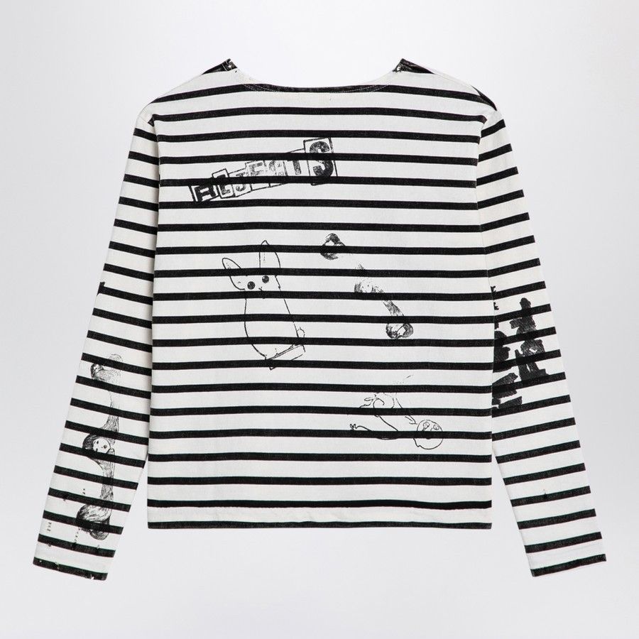 R13 o1d2blof0924 Striped Jersey in White & Black Size M / US 6-8 / IT 42-44 - 2 Thumbnail