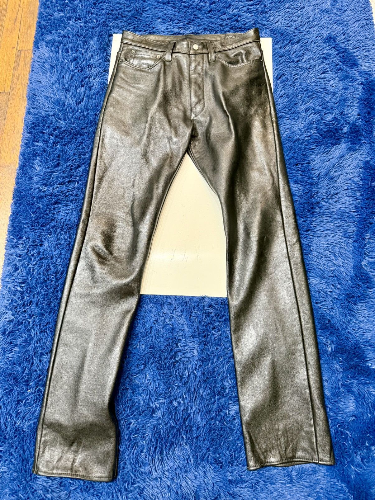 Other RARE ICONIC The Leather Man NYC Black Cowhide Leather Pants Size US 33 - 8 Thumbnail