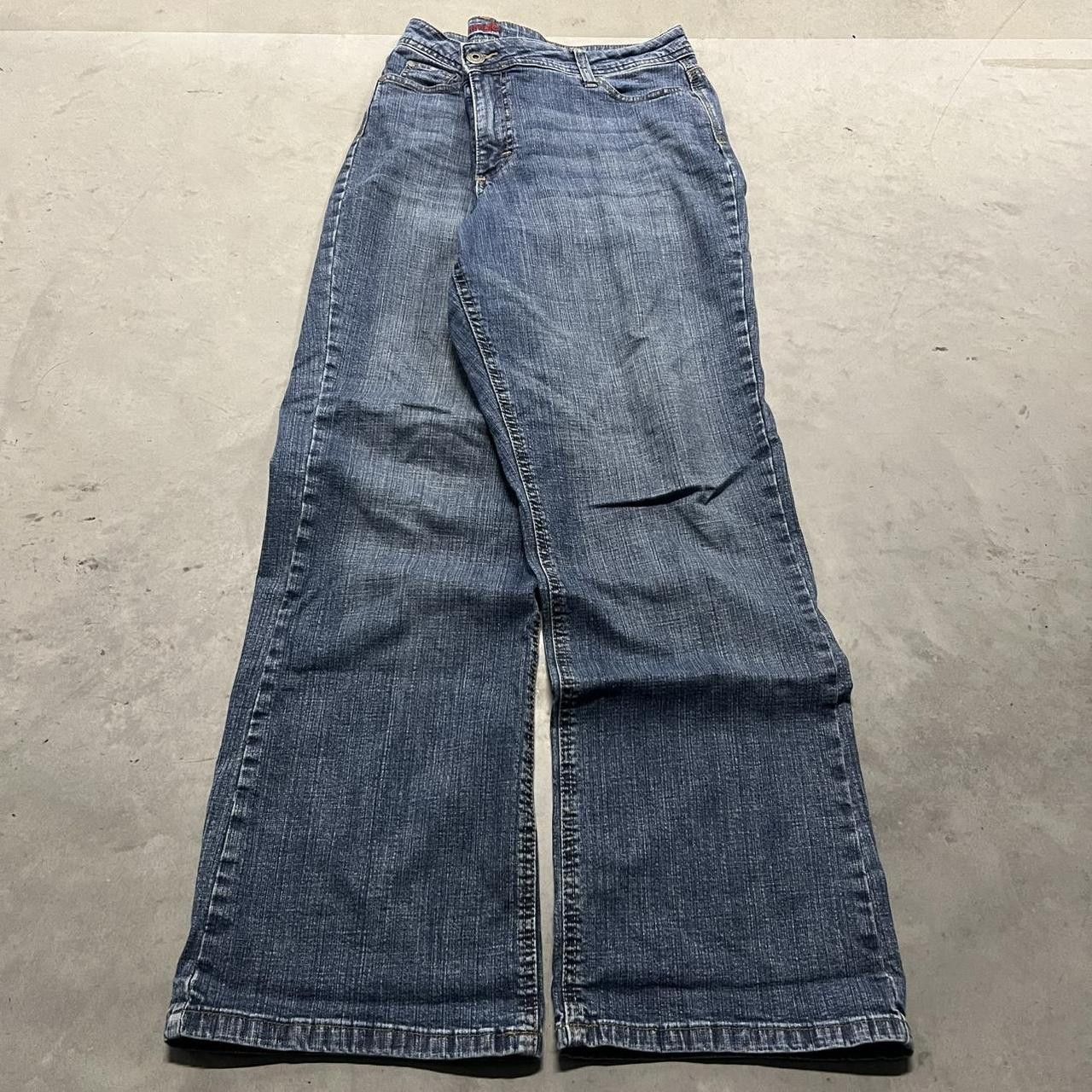 Japanese Brand × Vintage Vintage Y2K/2000s Wide Leg Blue Dark Wash Denim Jeans Size US 36 / EU 52 - 3 Thumbnail