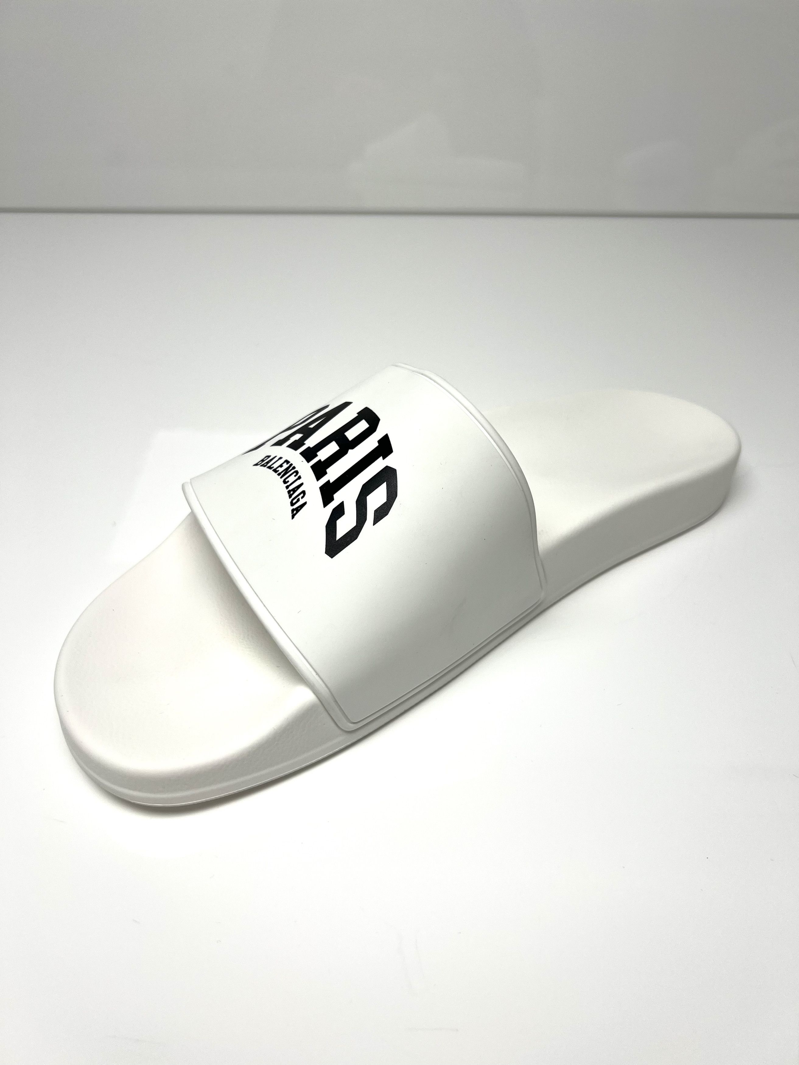 Balenciaga NEW, BALENCIAGA W/ LOGO DESIGN MENS RUBBER SLIDES Size US 12 / EU 45 - 5 Thumbnail