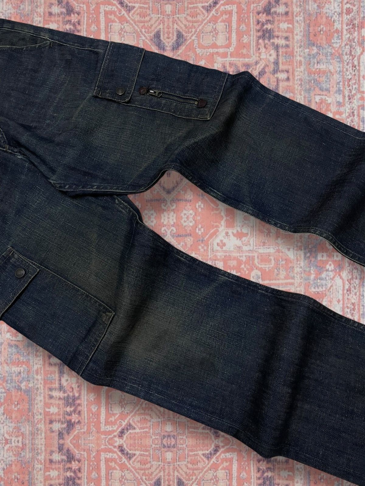 Japanese Brand Vintage Designer Japan Back Number Indigo Distressed Denim Size US 32 / EU 48 - 6 Thumbnail