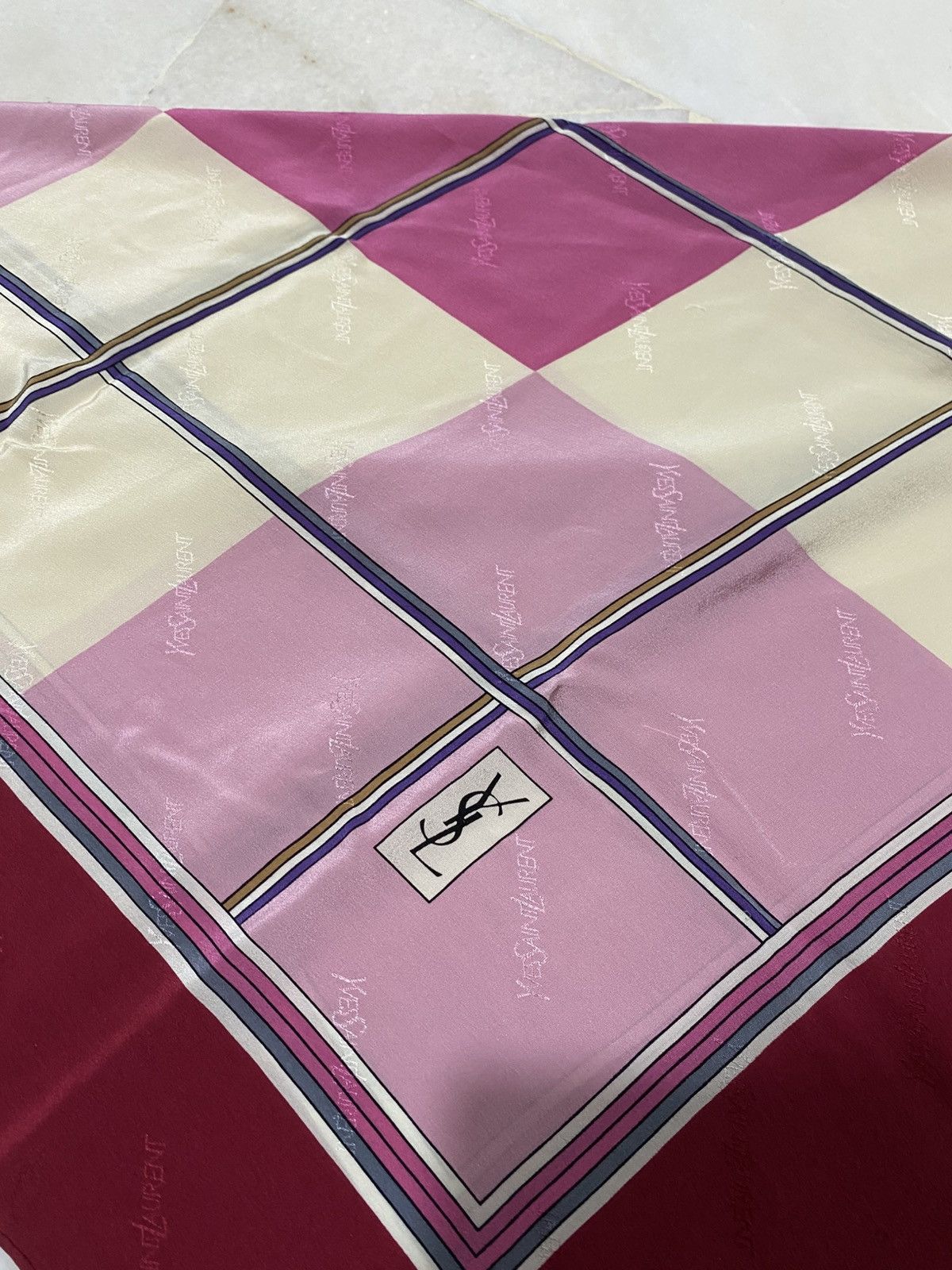 Yves Saint Laurent Yves Saint Laurent Silk Scarf Size ONE SIZE - 3 Thumbnail