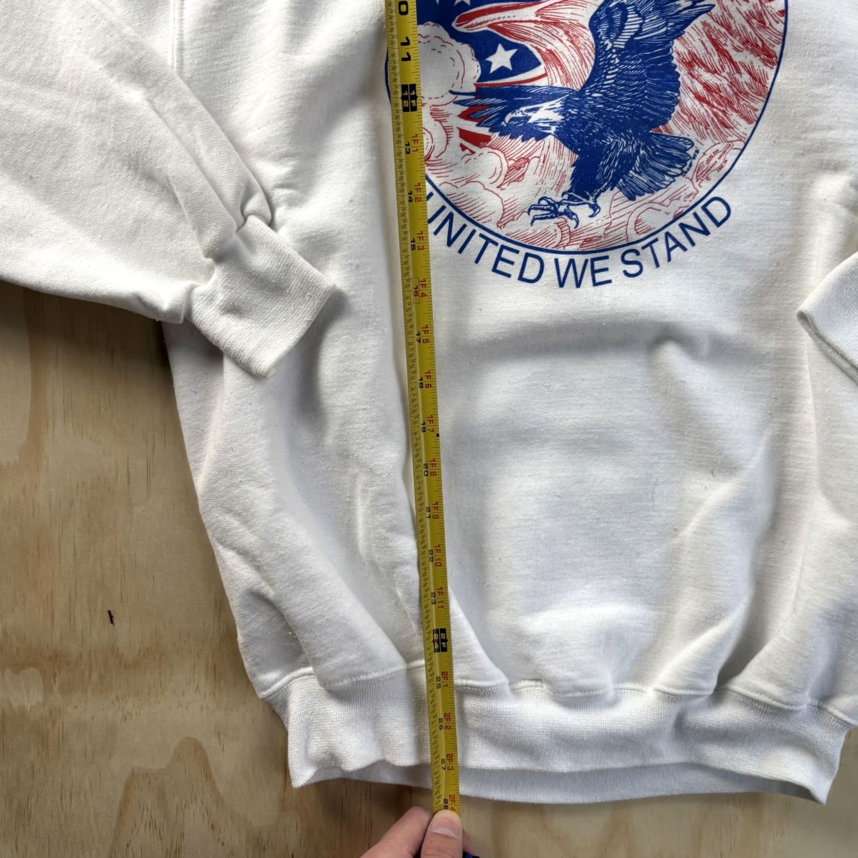 Jerzees JERZEES Shirt Mens M White Sweatshirt America Will Prevail Eagle Fleece Graphic Size US M / EU 48-50 / 2 - 4 Thumbnail