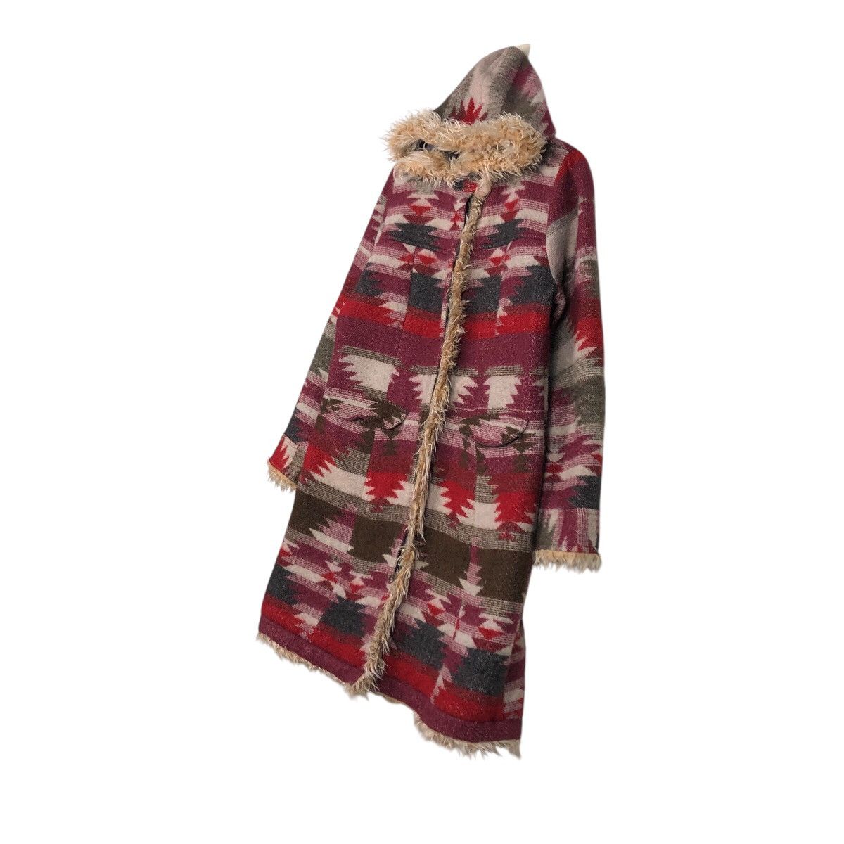 Japanese Brand 📌Vtg Long Jacket Wool Pret Pul Mermaid Navajo Native Design Size US M / EU 48-50 / 2 - 3 Thumbnail