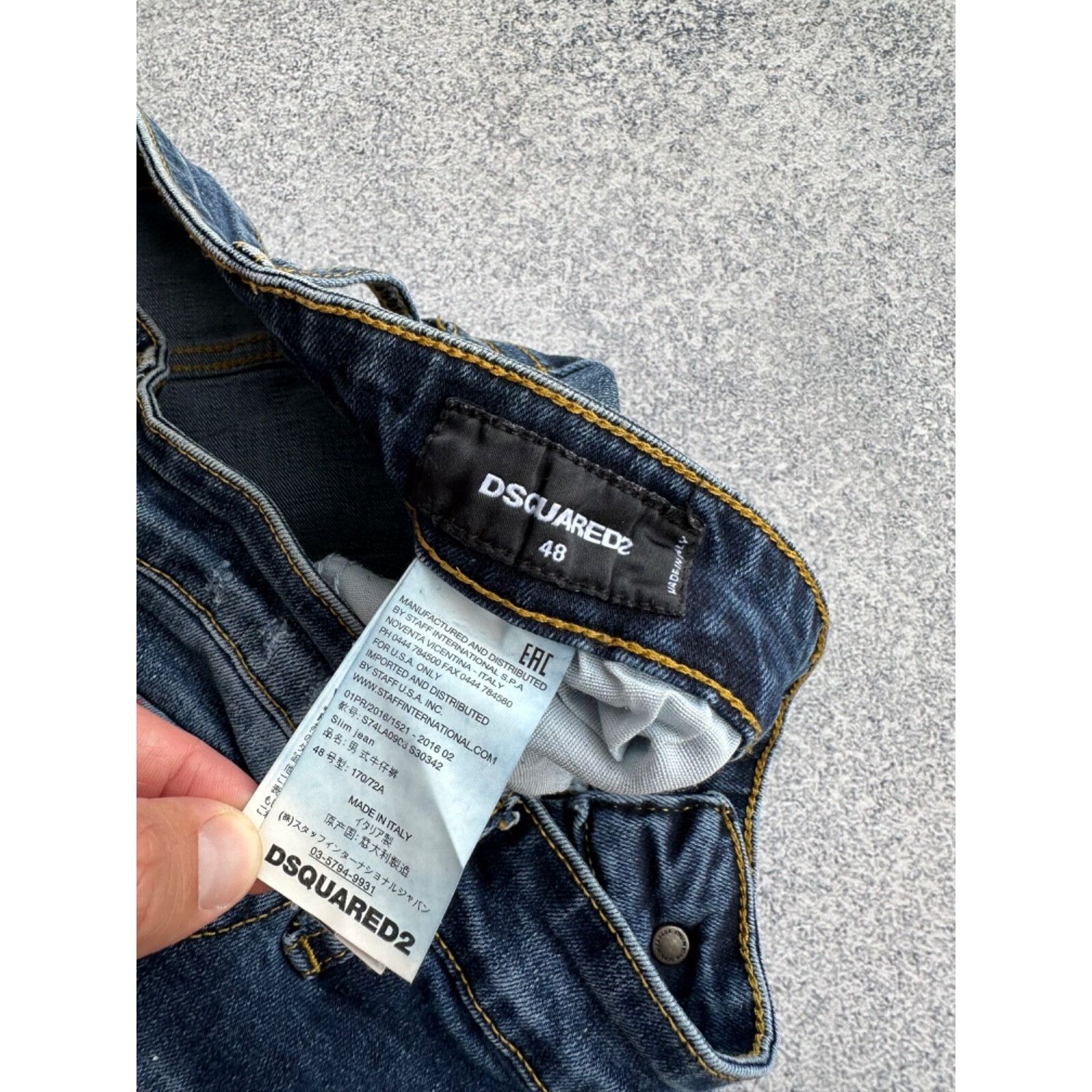 Dsquared2 Dsquared2 Distressed Painted Style Slim Jeans Size US 30 / EU 46 - 8 Thumbnail