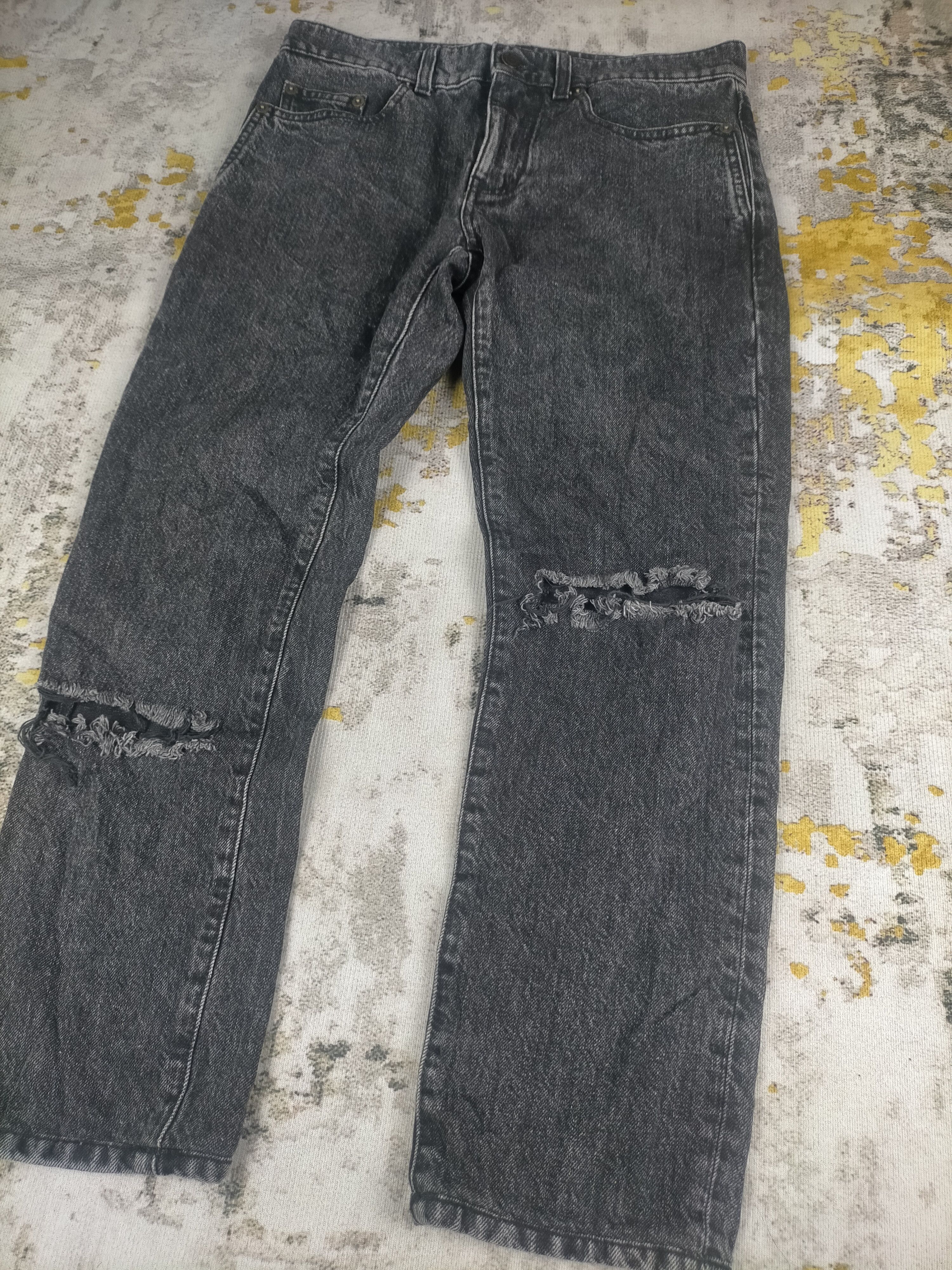 Hedi Slimane Saint Laurent Paris D02 Knee Ripped Jeans Size US 28 / EU 44 - 3 Thumbnail
