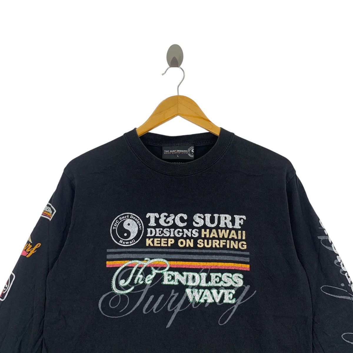 Vintage T&C SURF DESIGNS HAWAII The Endless Wave Tee Shirt Size US L / EU 52-54 / 3 - 2 Thumbnail