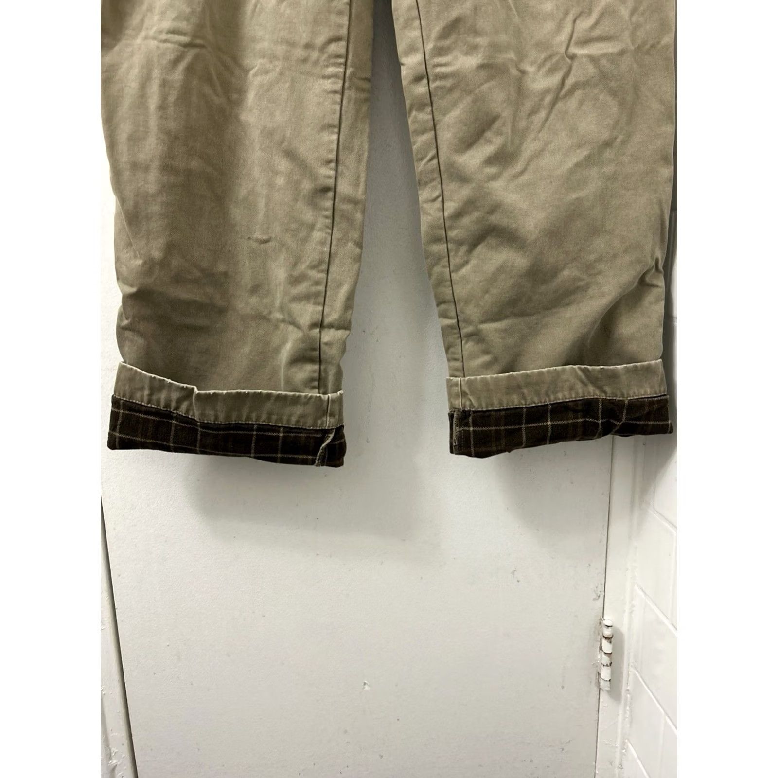 Eddie Bauer Eddie Bauer Pants Khakis Mens 34x32 Relaxed Flat Front Lined Chino Beige Tan Cotton Flannel Insulated Casual Workwear Size US 34 / EU 50 - 6 Thumbnail