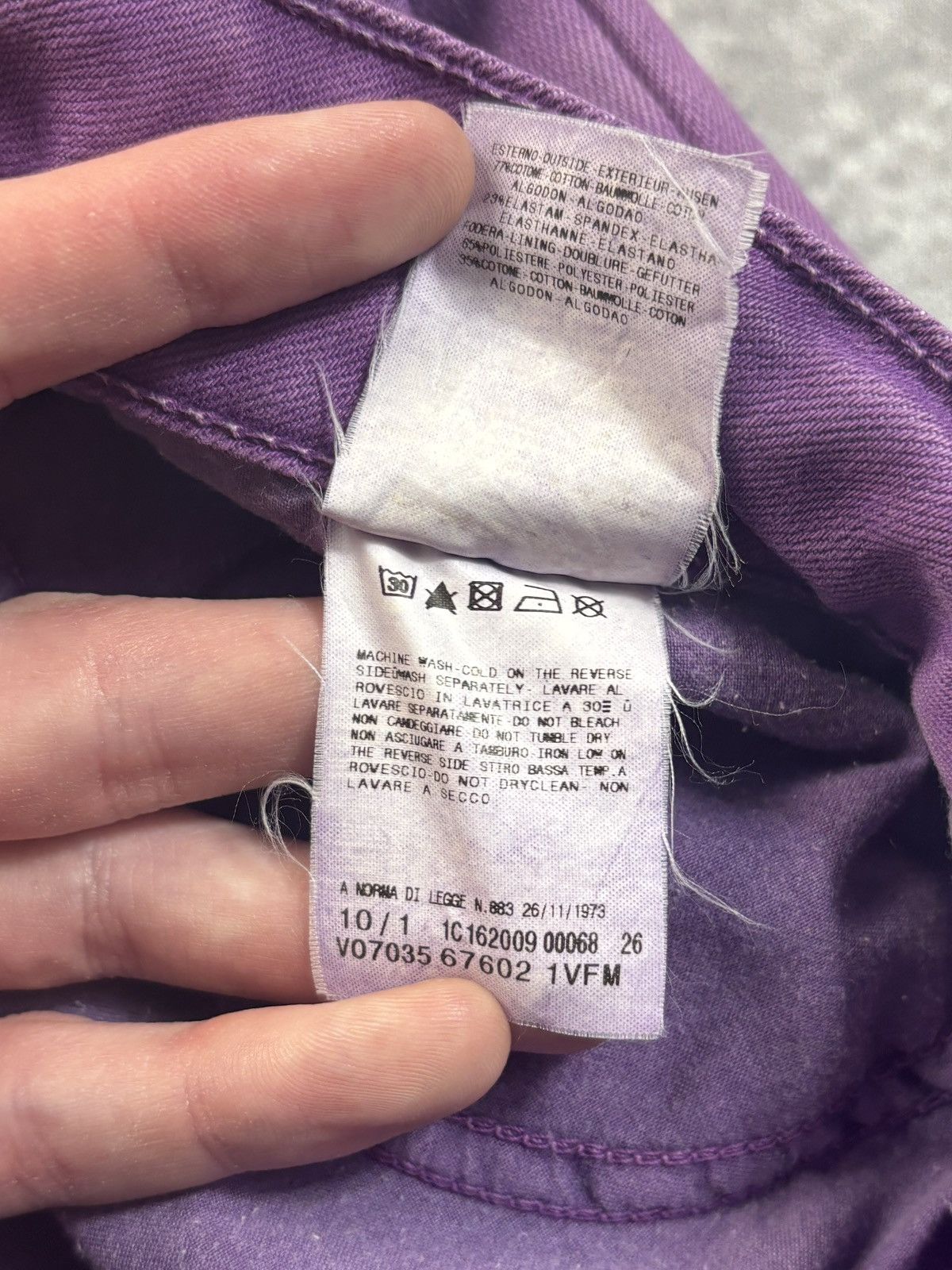 Just Cavalli × Roberto Cavalli × Vintage 2000s Just Cavalli Jeans Vintage Roberto Cavalli Purple Pant Size 29" - 8 Thumbnail