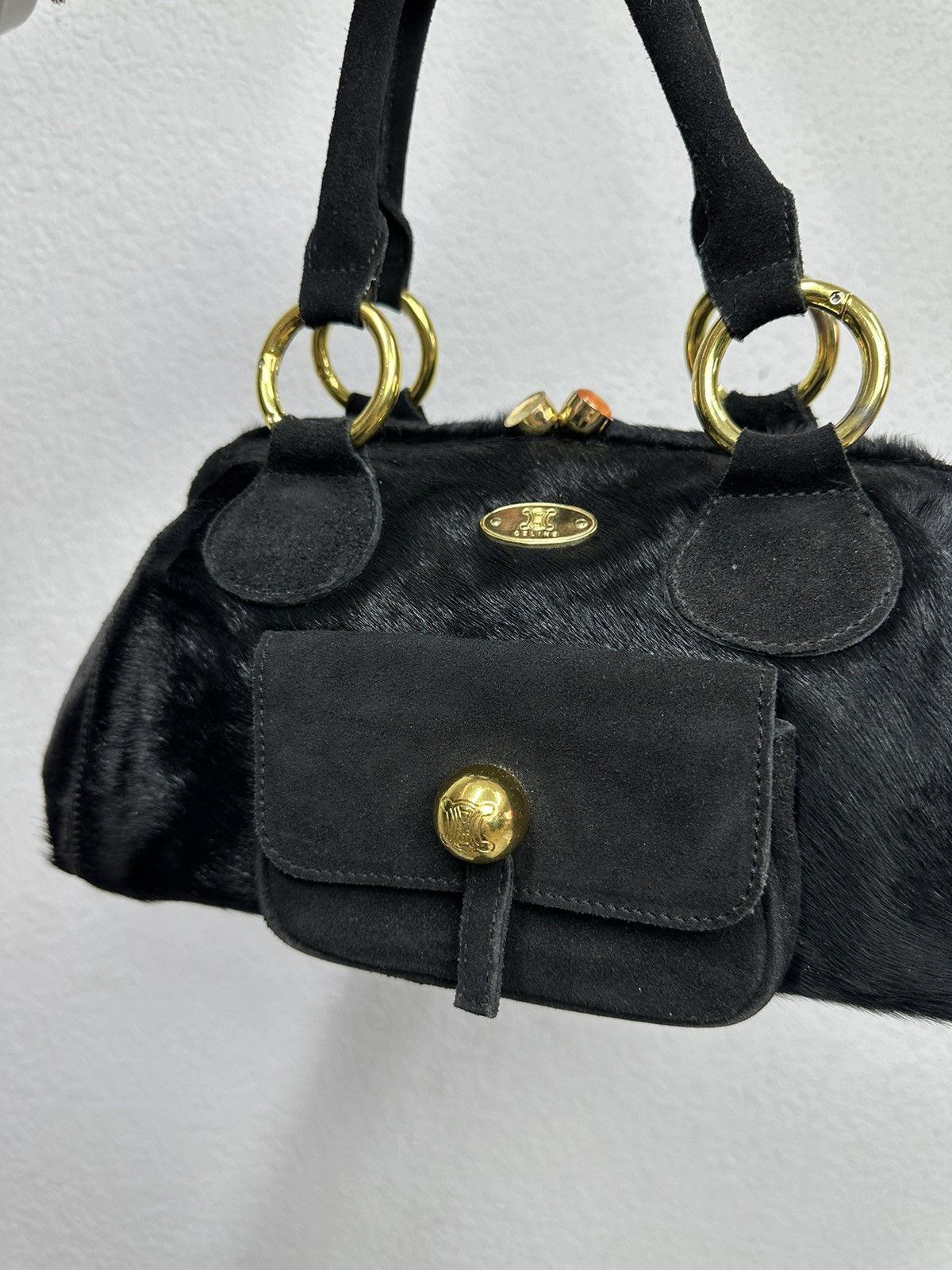 Celine Vintage 90s Fur Bag Celine Hobo IfSixWasNine Y2K AvantGarde Size ONE SIZE - 8 Thumbnail