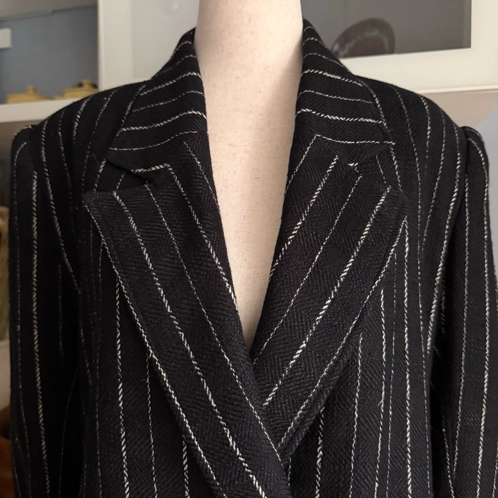 Vintage VINTAGE Lilli Ann Adolph Schuman Tweed Jacket Skirt Suit Black White Stripe L Size 36" / US 14 / IT 50 - 3 Thumbnail
