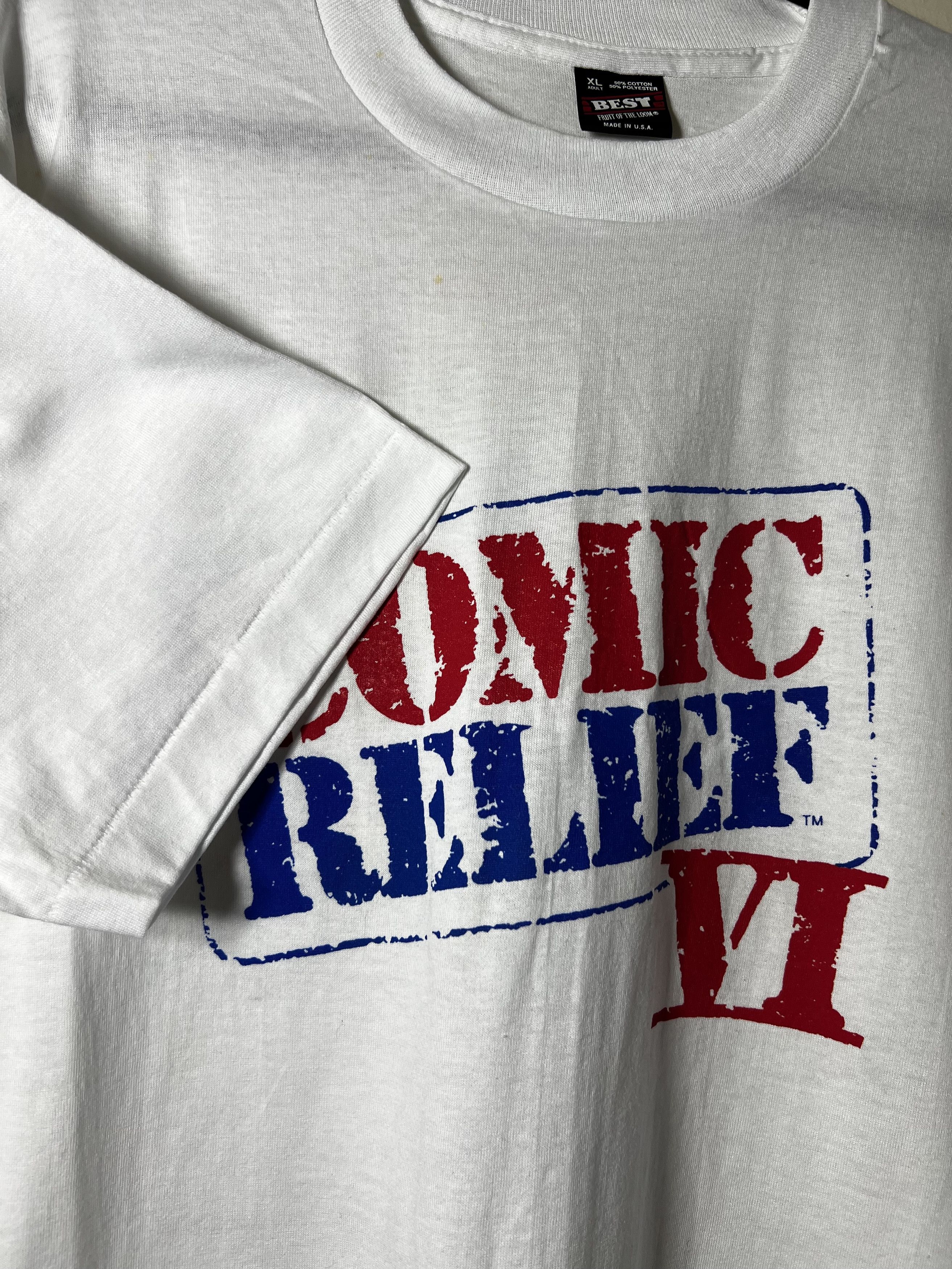 Vintage Vintage 1990's Comic Relief VI Double Sided Comedy T-Shirt Size US XL / EU 56 / 4 - 4 Thumbnail