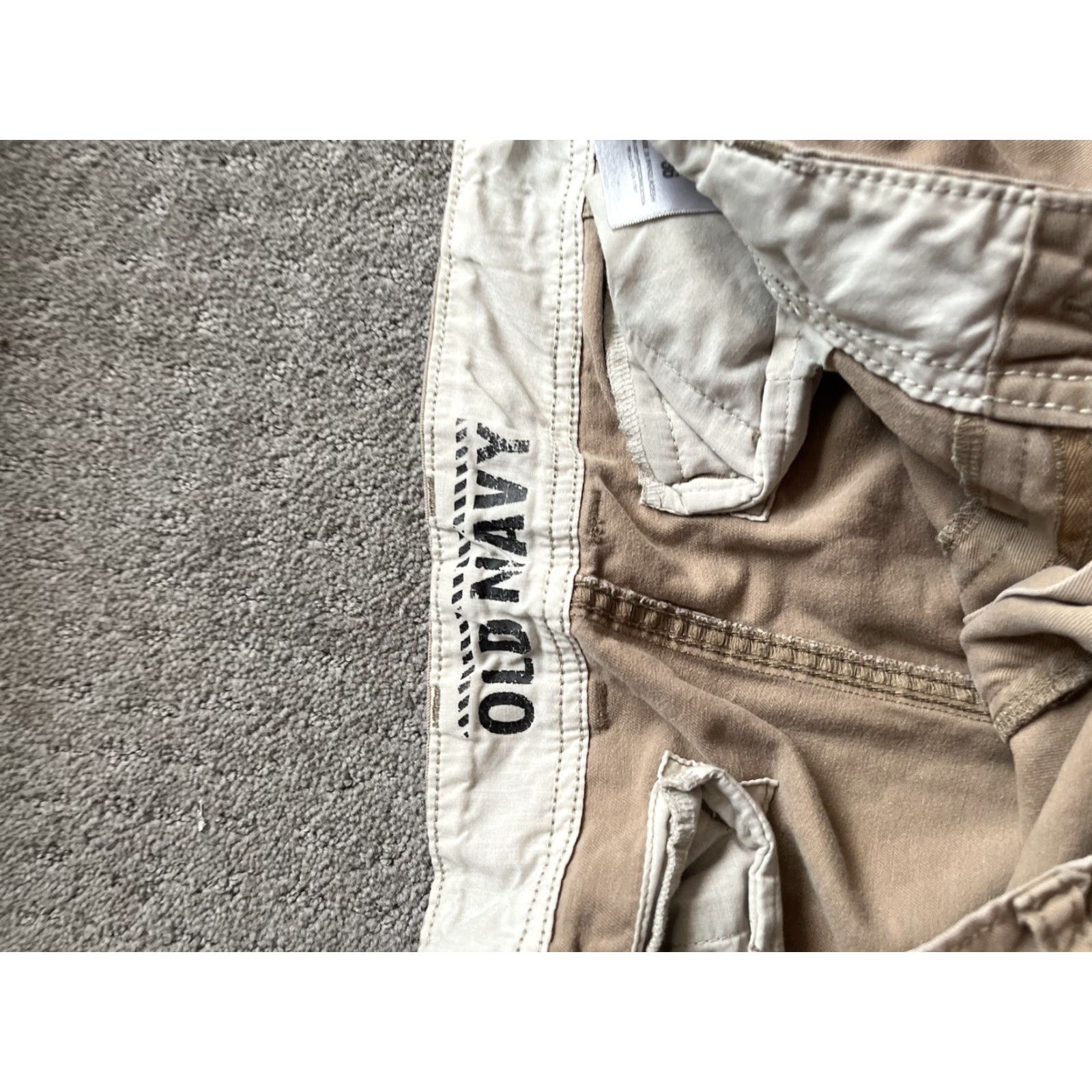 Old Navy OLD NAVY Casual SHORTS Beige Khaki Cotton Knit Men Size 36 Size US 36 / EU 52 - 3 Thumbnail
