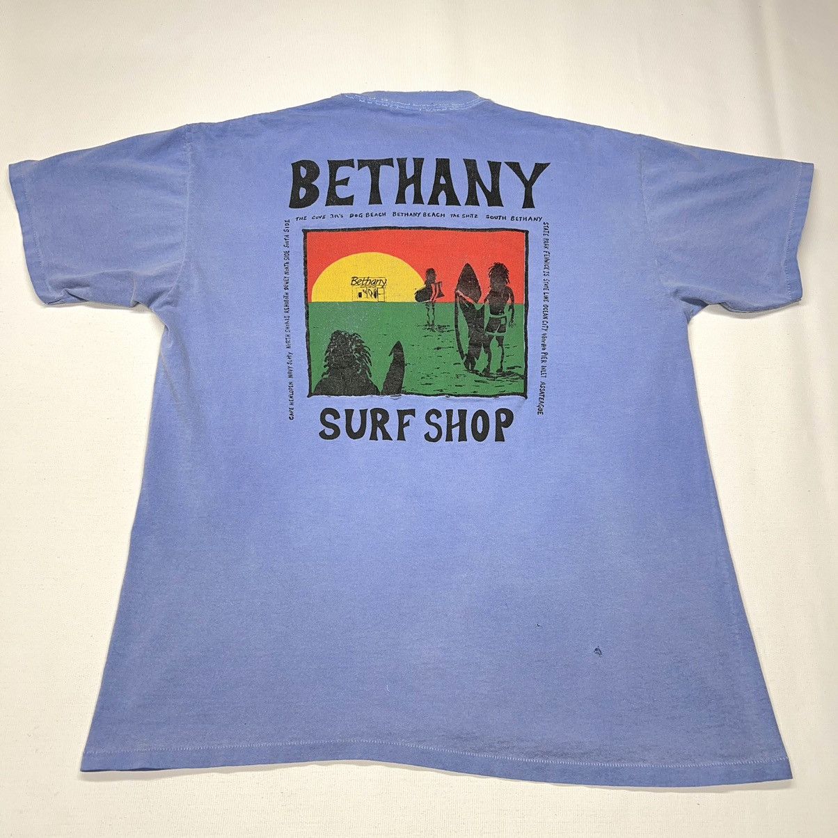 Vintage VTG Surf Shop Tee Shirt Blue Oneita Faded Single Stitch Size US XL / EU 56 / 4 - 1 Thumbnail