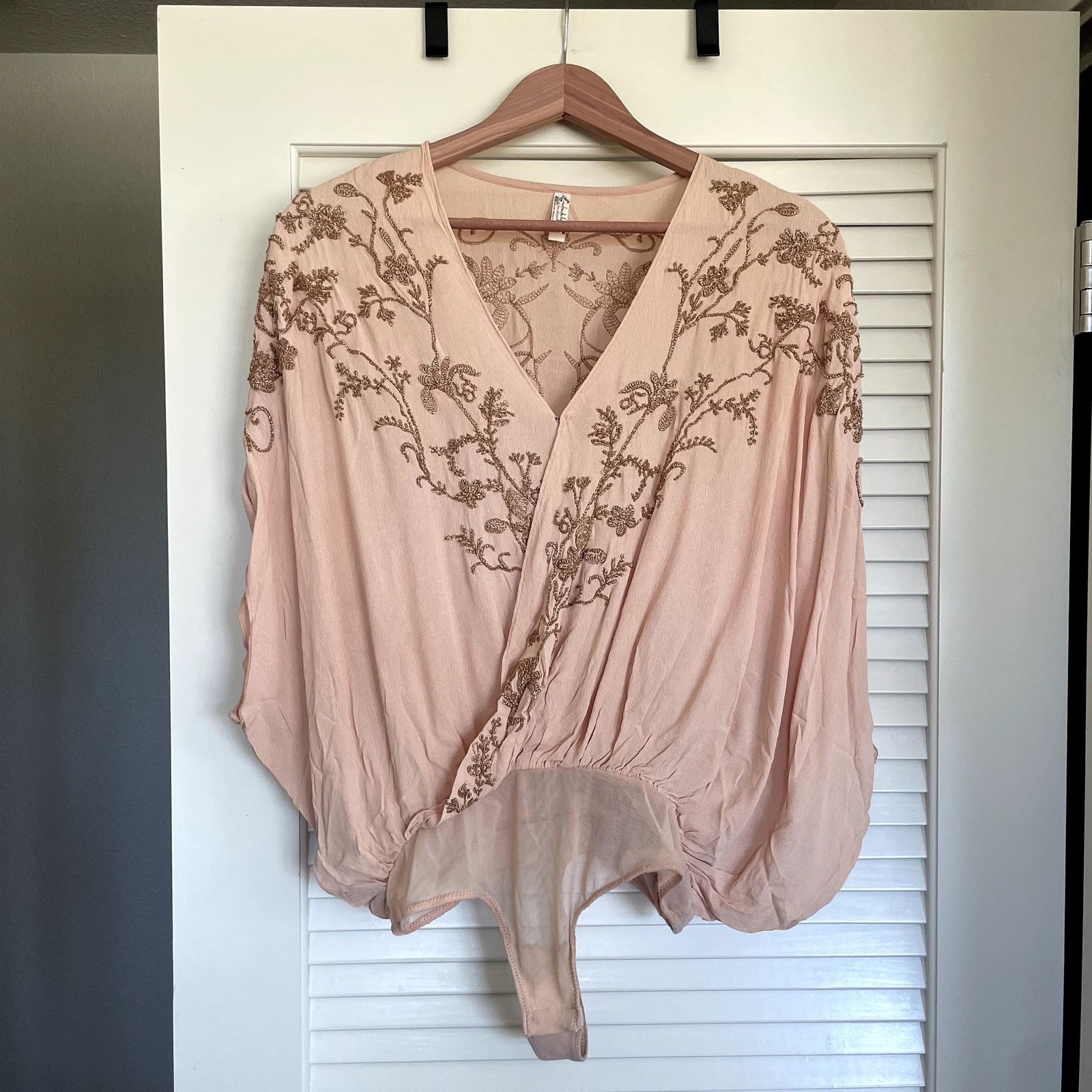 Free People Free People Pretty in Peach Summer Lover Beaded Bodysuit S Size S / US 4 / IT 40 - 2 Thumbnail