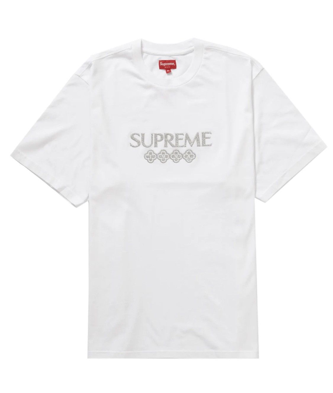 Image of Supreme Glitter Tee in White, Men's (Size Small)