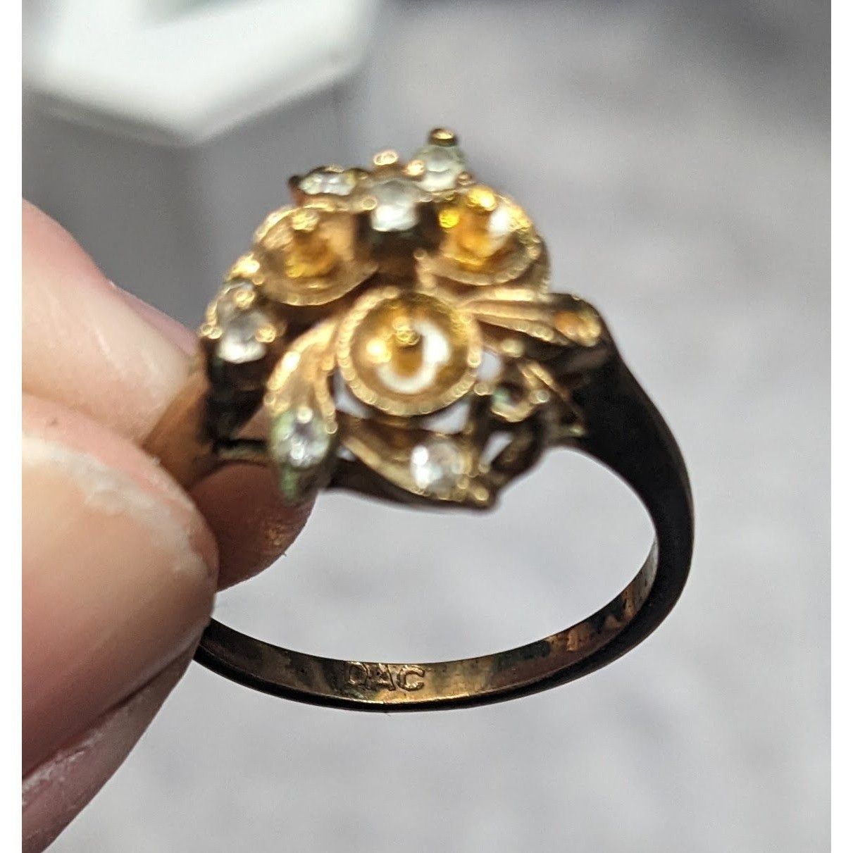 Other Vintage Elegant DAC Signed Fold Tone Floral Ring Size 8 Size ONE SIZE - 8 Thumbnail