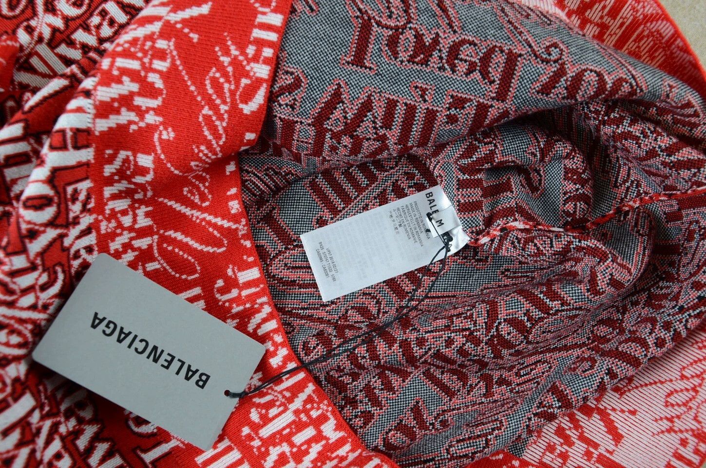 Balenciaga Balenciaga Red Full Logo Colorblocked Sweater Jacket Size M / US 6-8 / IT 42-44 - 6 Thumbnail