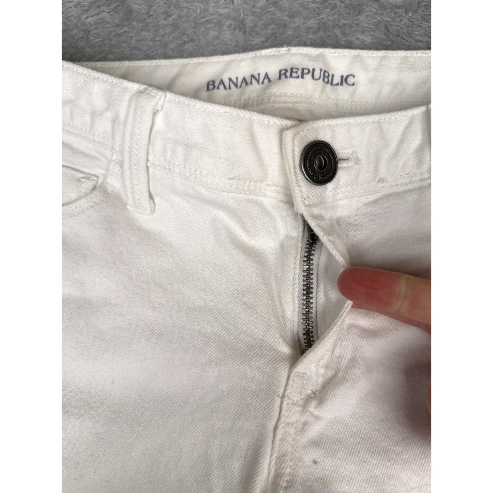 Banana Republic Banana Republic Jeans Womens 25 White Mid Rise Skinny Slim Stretch Denim 27x28 Size 42" / US 20 - 5 Thumbnail