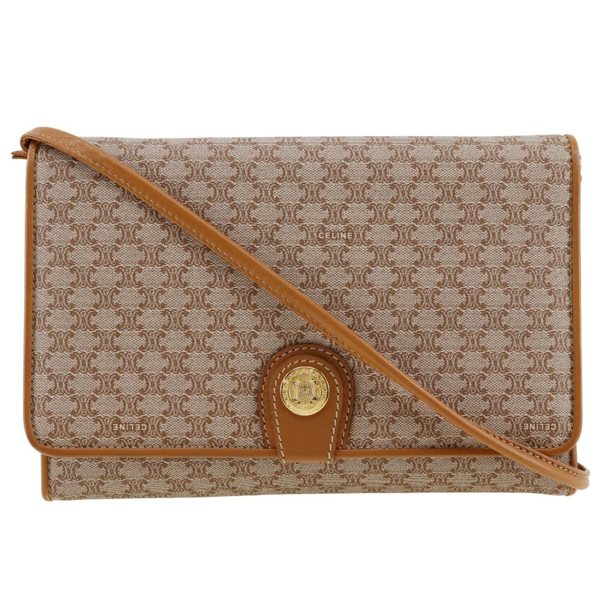 Celine Celine Old Shoulder Bag Macadam Clutch PVC x Leather Beige 2way Type Women's Size ONE SIZE - 1 Thumbnail