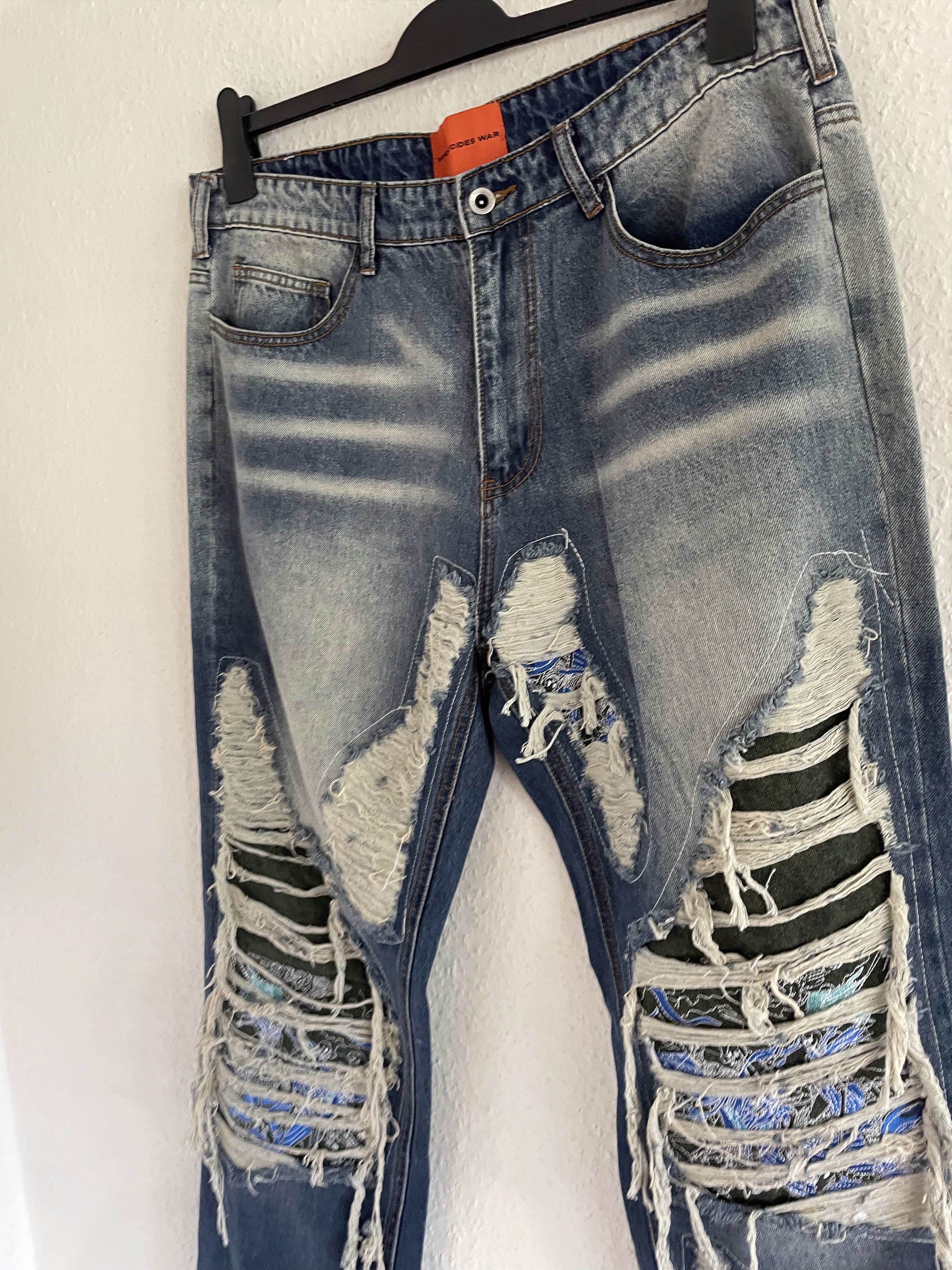 Who Decides War Bandana Patch Flared Jeans Size US 36 / EU 52 - 3 Thumbnail