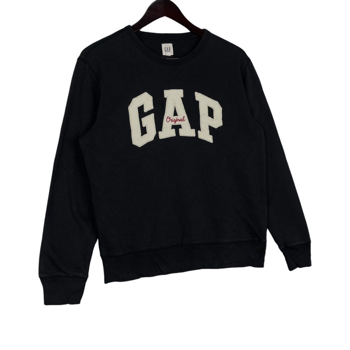 Gap × Vintage Vintage GAP Crewneck Sweatshirt Black Pullover Jumper Size S Size S / US 4 / IT 40 - 3 Thumbnail
