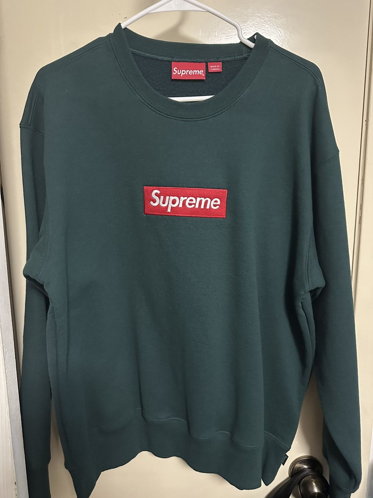 Supreme FW22 Supreme Box Logo Crewneck Dark Pine | Grailed