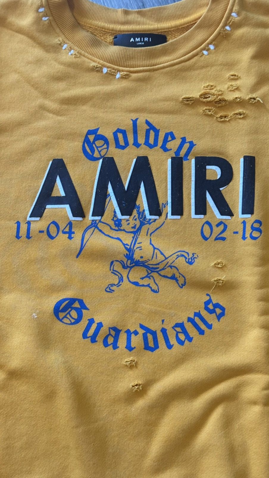 Amiri Amiri Golden Guardians Sweater - Yellow - Large Oversized Size US L / EU 52-54 / 3 - 2 Thumbnail