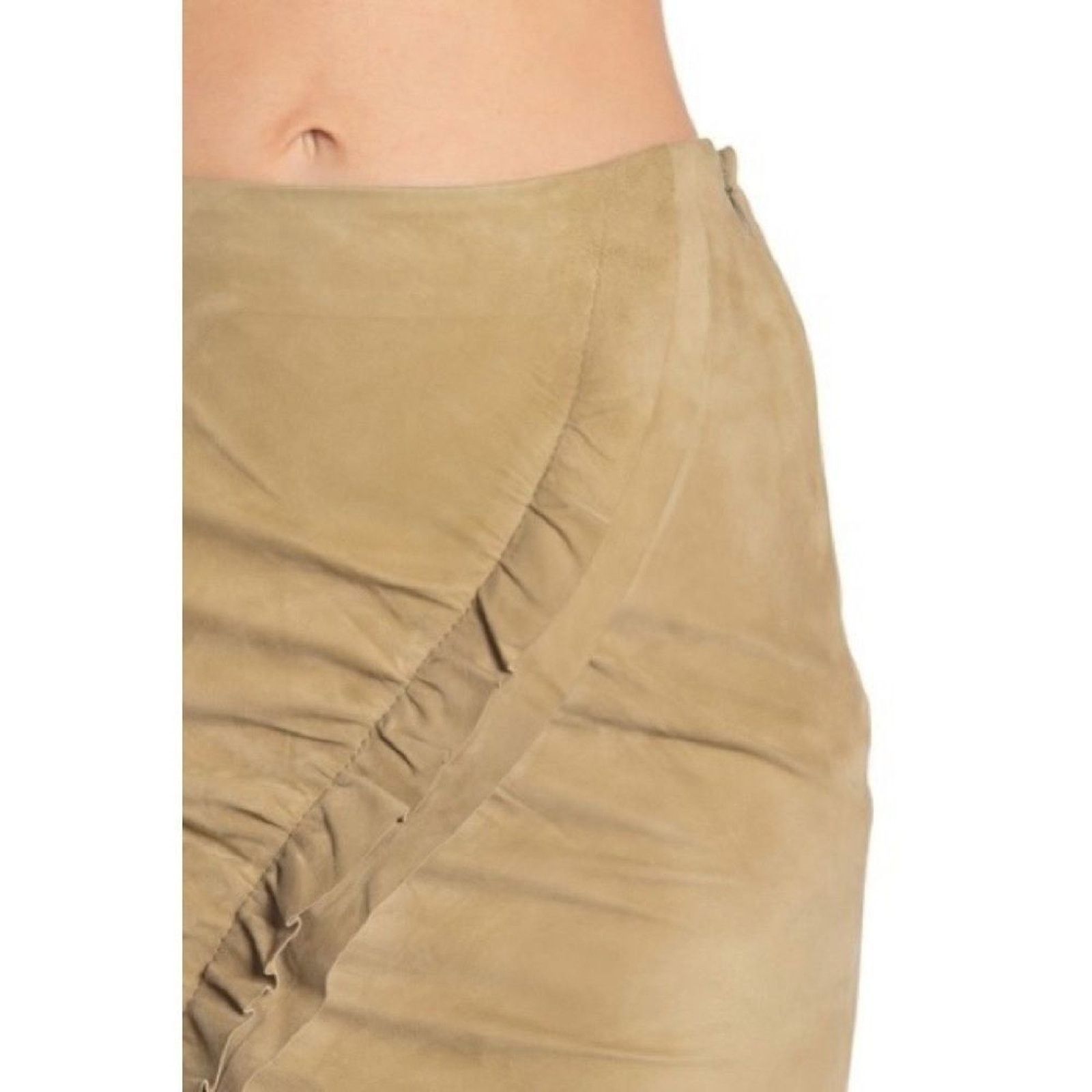 Iro IRO Paris Cerry Front Ruffle Mini Skirt NWT Khaki Sz 34 US 2 Size 27" / US 4 / IT 40 - 14 Thumbnail