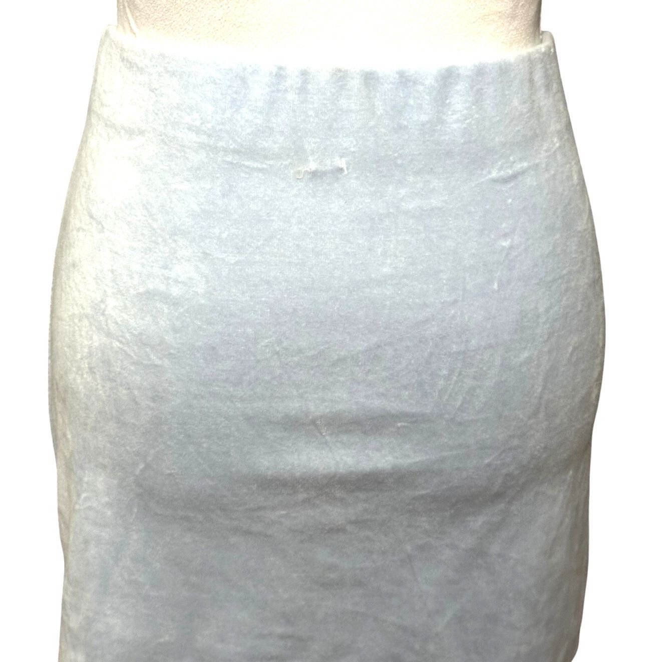 Other Elodie Mini Pull On Skirt Bodycon Velour Light Blue W S NWOT Size 26" / US 2 / IT 38 - 5 Thumbnail