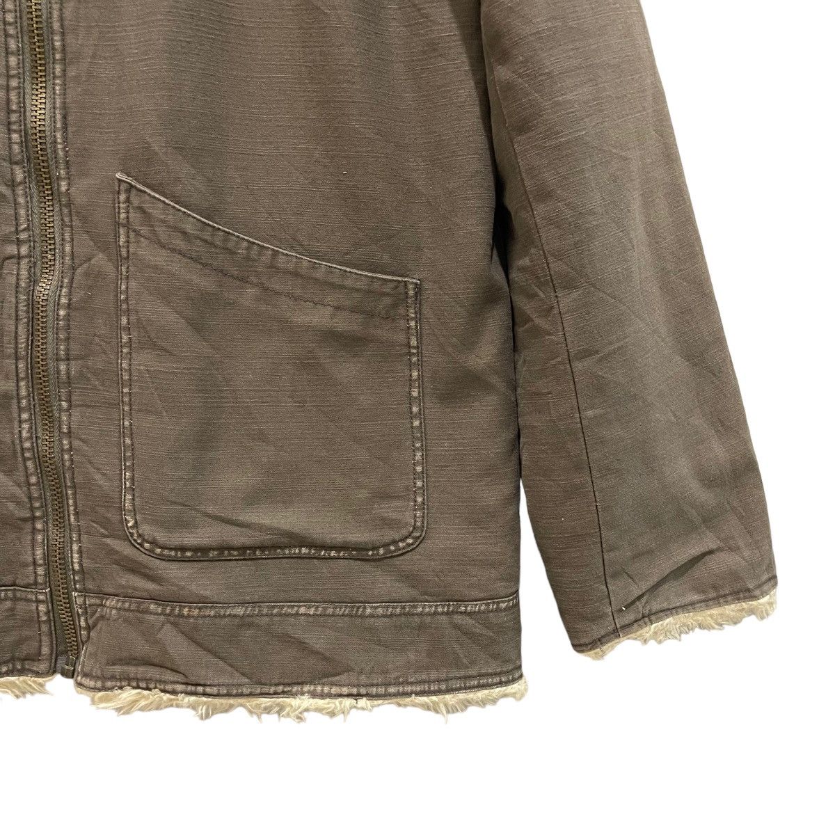Vintage Vtg 90s Bobson International Shearling Zipper Chore Jacket Size US L / EU 52-54 / 3 - 6 Thumbnail