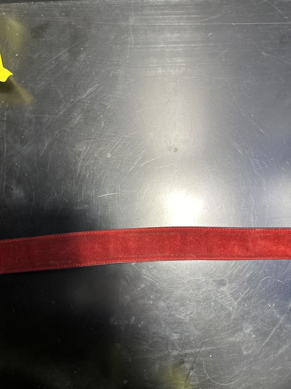 Salvatore Ferragamo Salvatore Ferragamo Men's Red Suede Belt Size 34 - 2 Thumbnail
