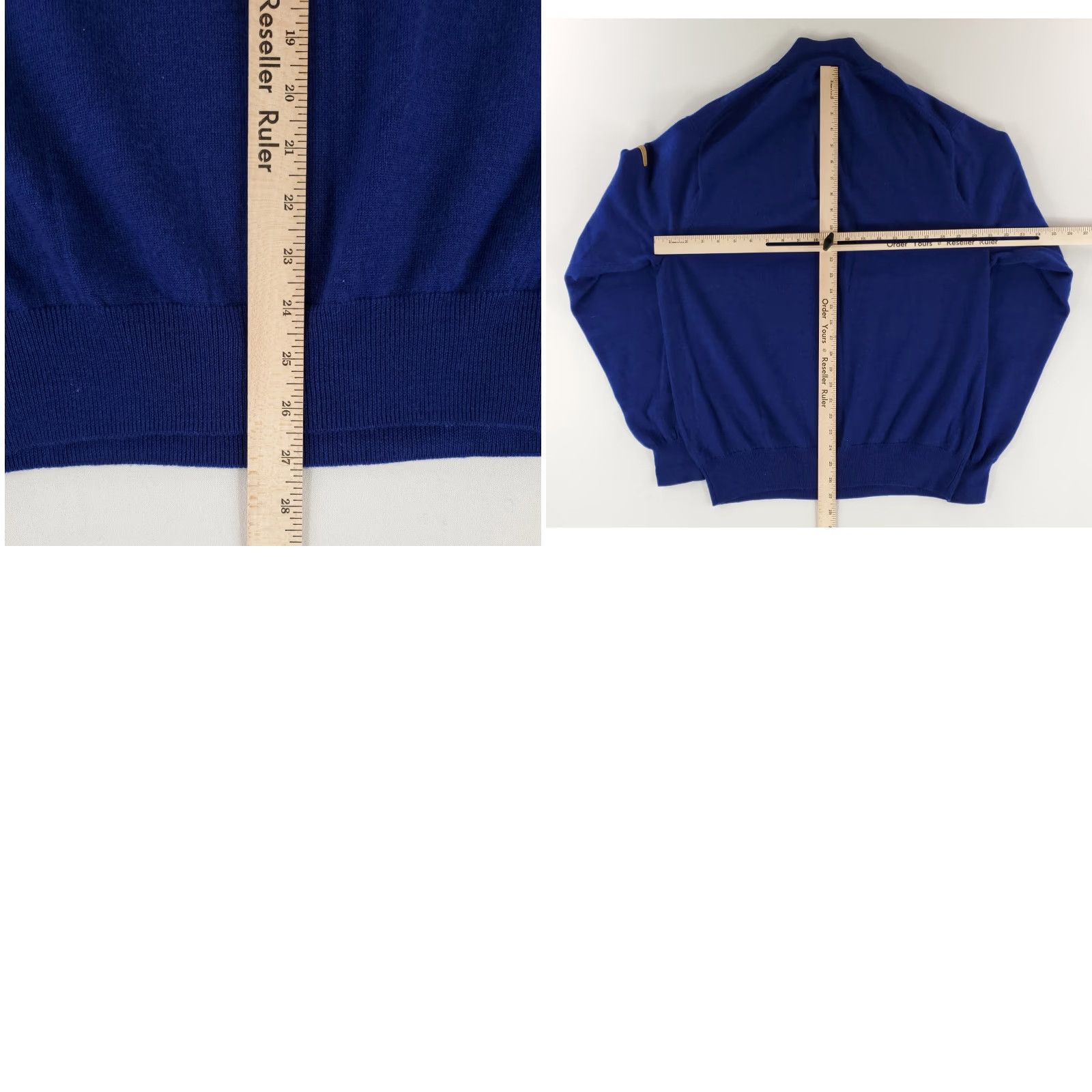 Peter Millar Peter Millar 100% Merino Wool 1/4 Zip Sweater Pullover Elbow Patches Blue Mens L Size US L / EU 52-54 / 3 - 8 Thumbnail