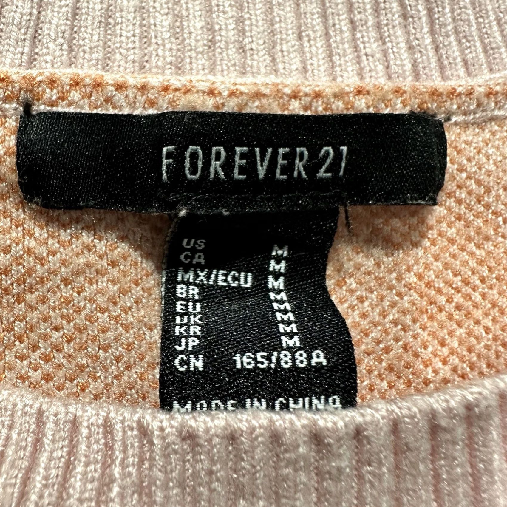 Forever 21 FOREVER 21 Sweater Women M Orange Pink Star Print Short Sleeve Crew Neck Knit Stretch Pullover Casual Winter Fall Stars Geometric Pattern Reg部 Size M / US 6-8 / IT 42-44 - 3 Thumbnail