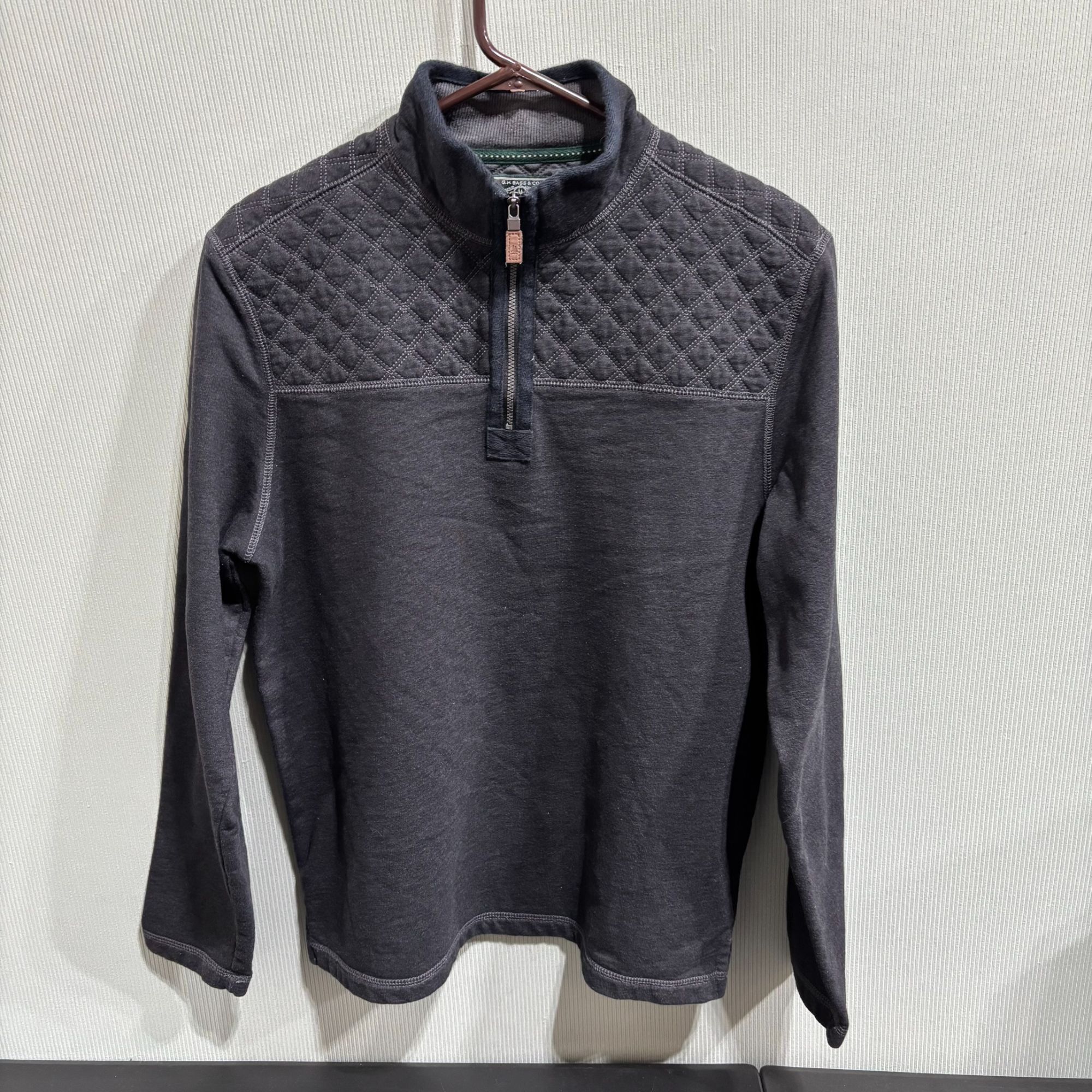 G.H. Bass & Co. G.H. Bass & Co. Men’s Quarter-Zip Pullover M Gray Cotton Ble Size US M / EU 48-50 / 2 - 1 Thumbnail