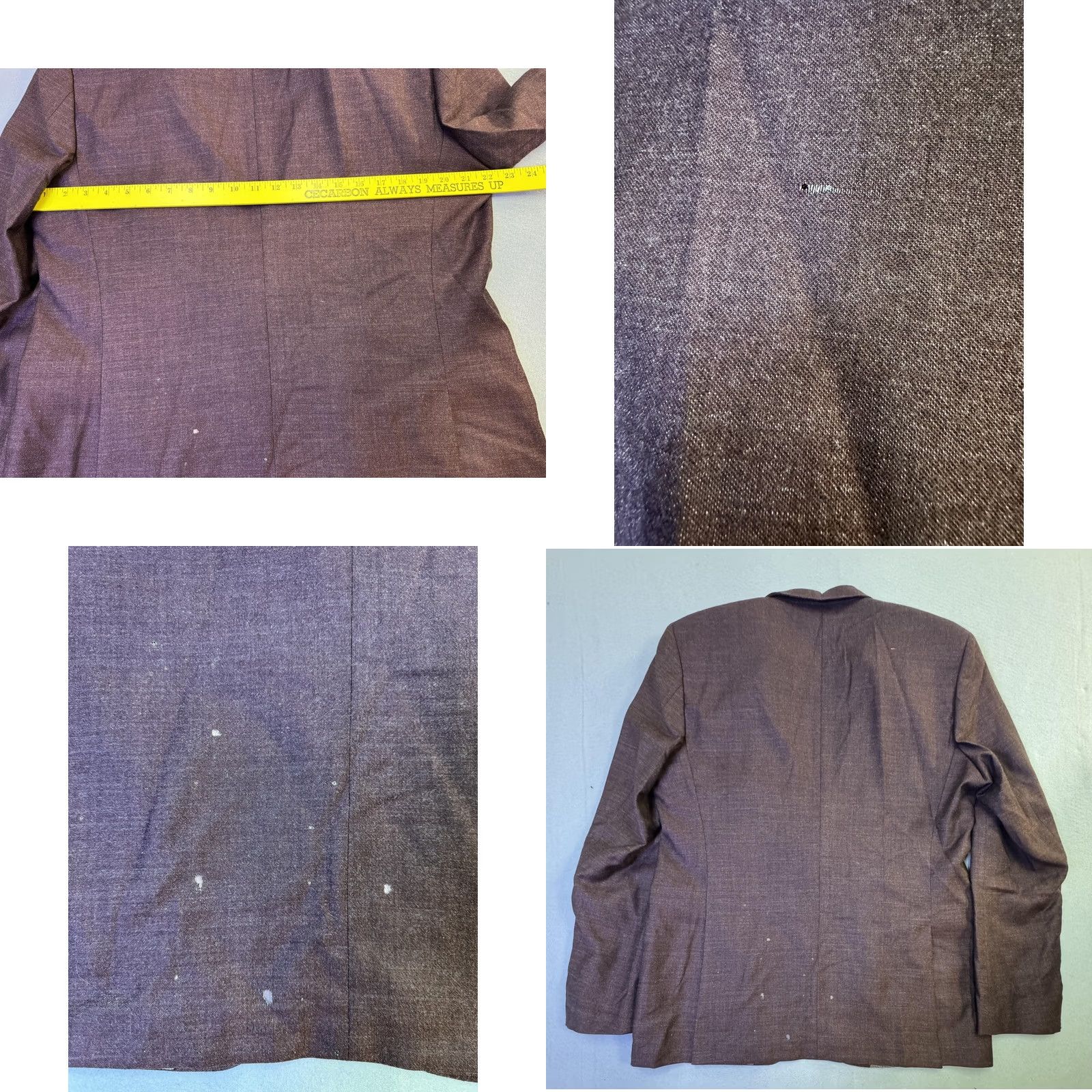 Hugo Boss HUGO BOSS Mens 44R Brown Reda Super 130 Wool Blazer Two Button Lined Suit Jacket Size 44R - 9 Thumbnail
