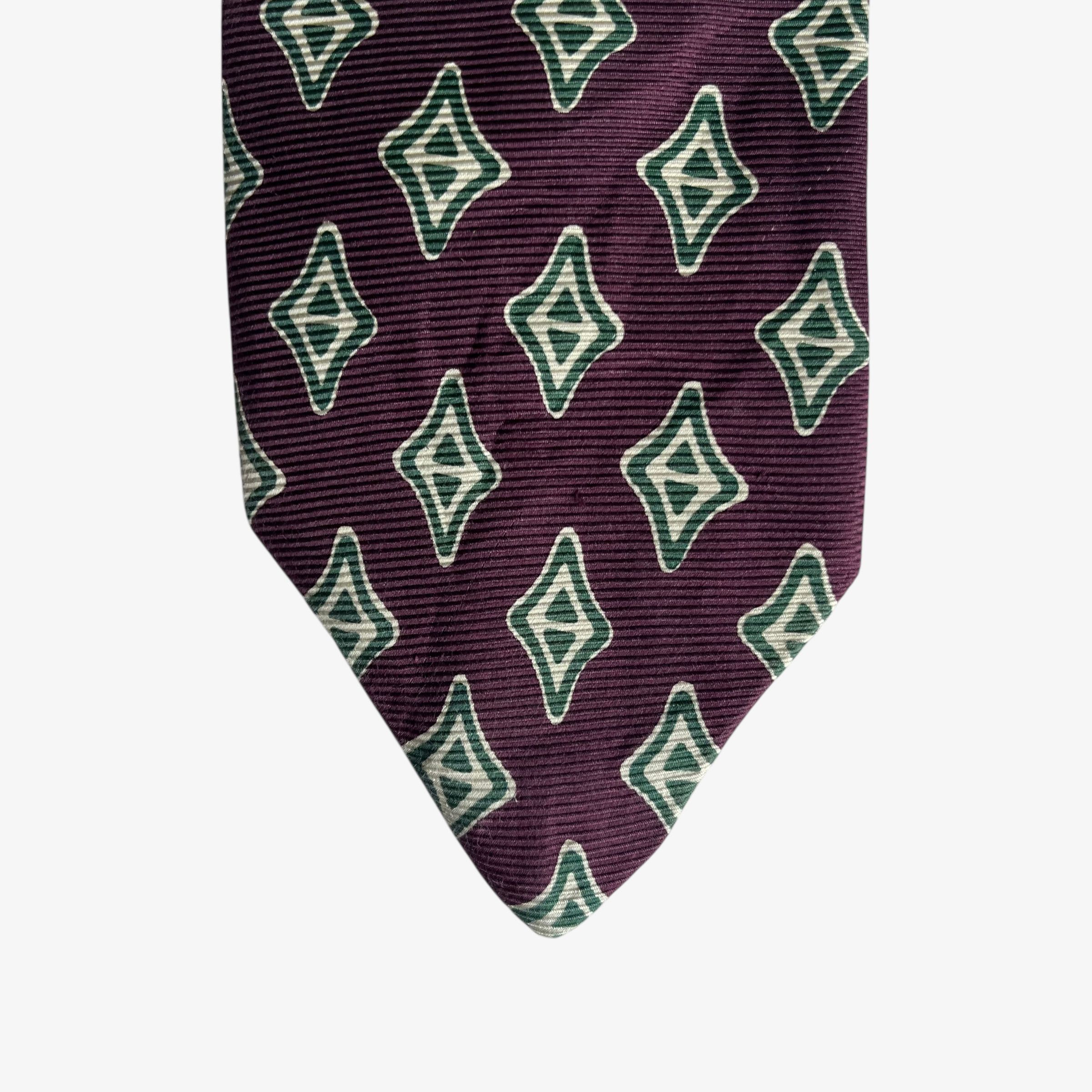 Abercrombie & Fitch Abercrombie & Fitch Abstract Geometric Print Red Silk Tie Size ONE SIZE - 5 Thumbnail